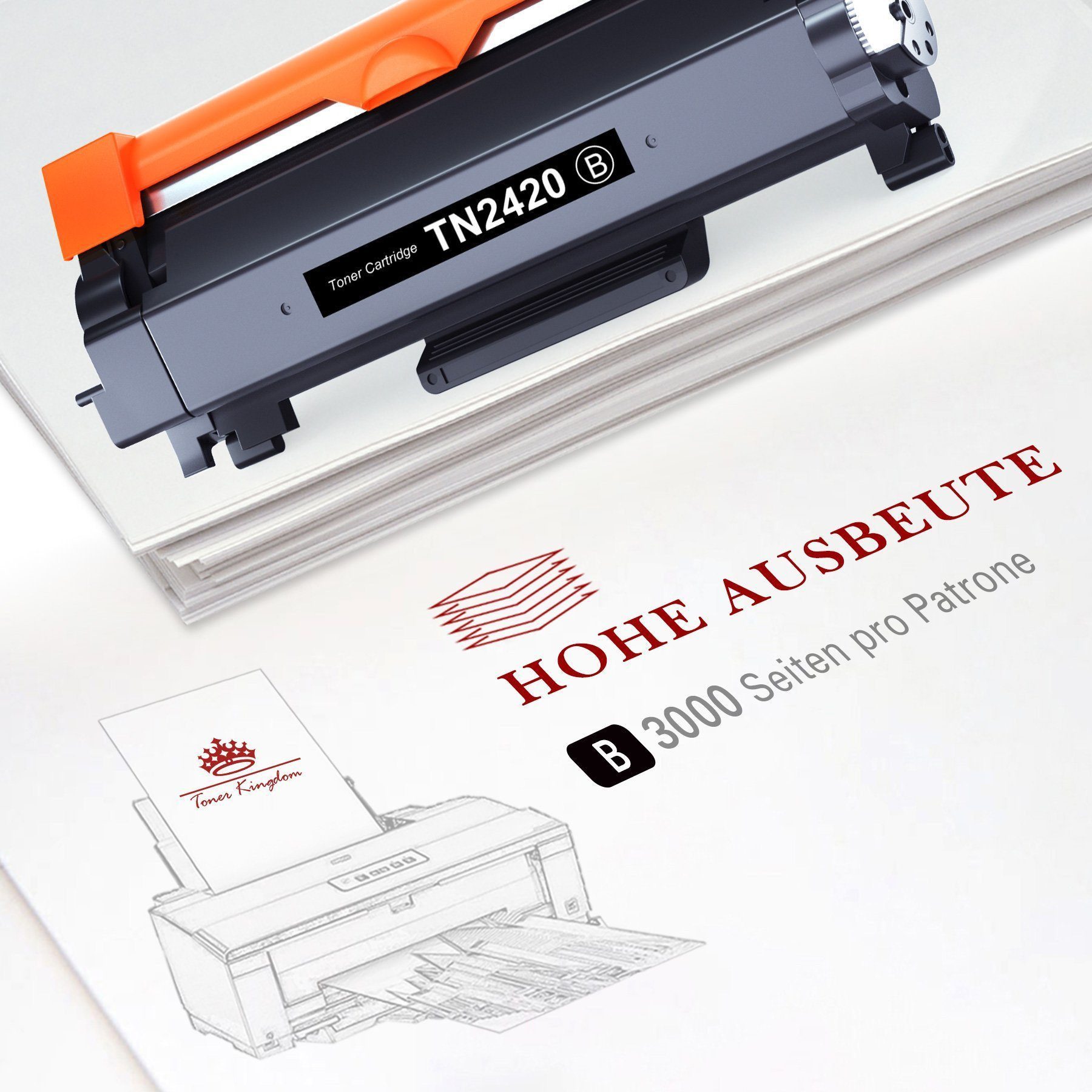Toner Kingdom Tonerpatrone TN 2420 TN-2410 für Brother HL-L2310D DCP-L2510D MFC-L2710DN, (MFC-L2680W MFC-L2700DW MFC-L2700DN MFC-L2700DWR MFC-L2705DW MFC-L2707DW MFC-L2720DW MFC-L2740DW)