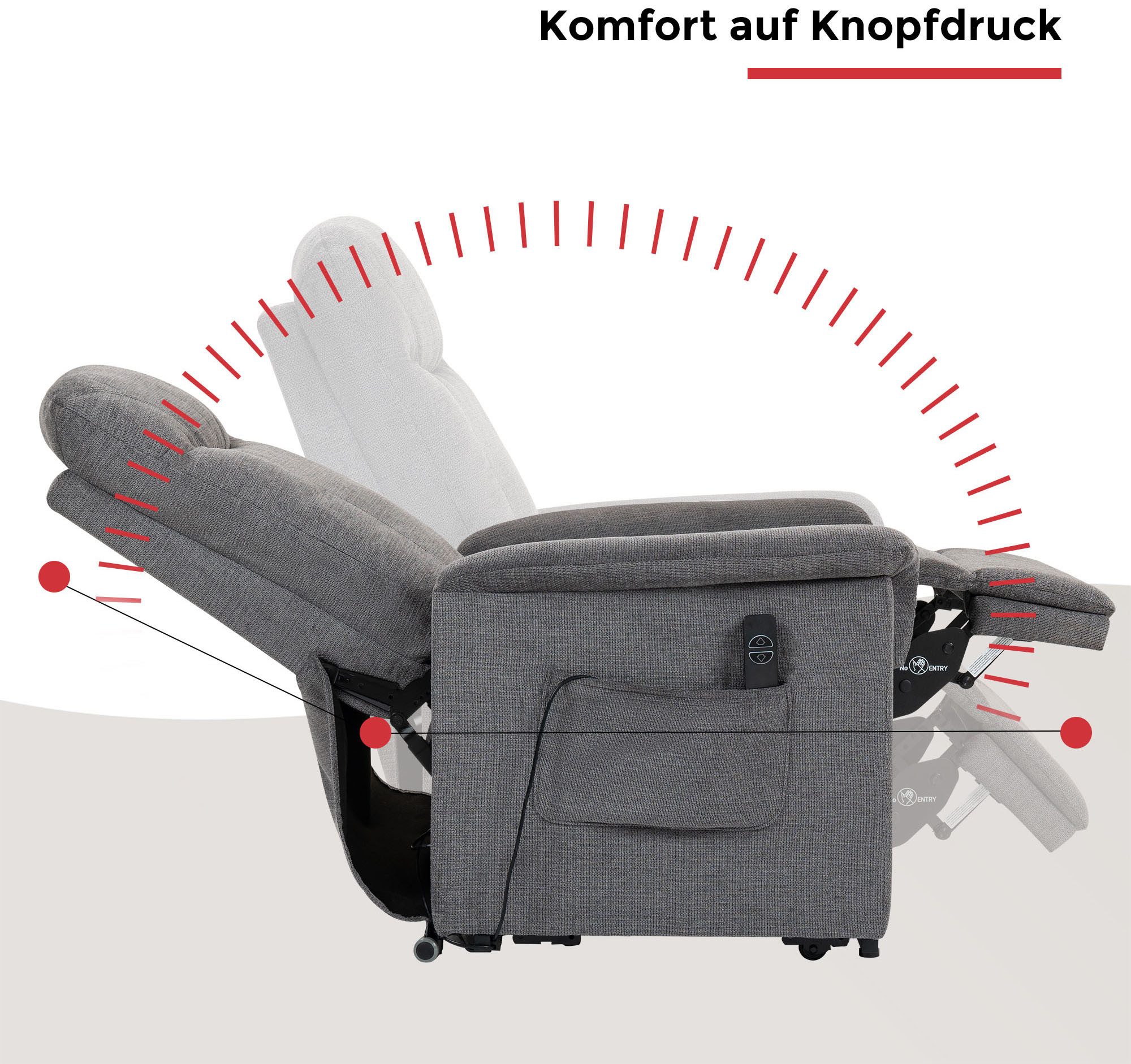 Duo Collection TV-Sessel TV-Sessel Pylos (1-St), Relaxfunktion und Taschenfederkern mit Stahlwellenunterfederung