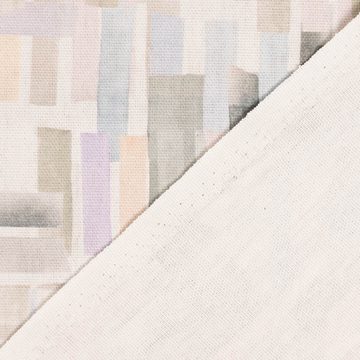 SCHÖNER LEBEN. Stoff Dekostoff Baumwolle Denise Soft Aquarell Streifen pastell lila 1,40m, Digitaldruck
