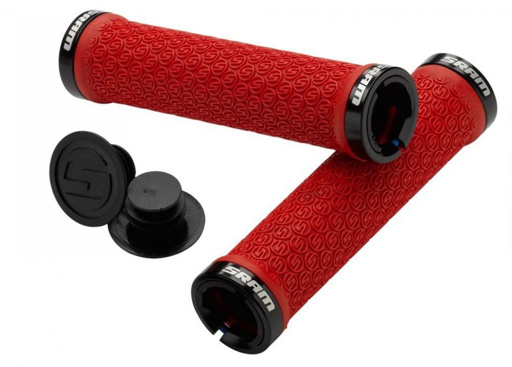 SRAM Fahrradlenkergriff SRAM MTB Lockring Griffe - Lock-On Griffset, rot