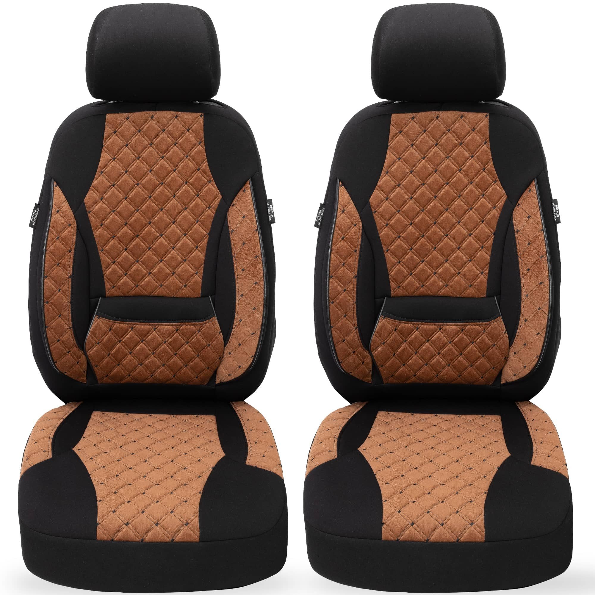 BREMER SITZBEZÜGE Autositzbezug für Audi A5 F5 Bj ab 2016 (TK611), Set, Schonbezüge Sitzbezüge Fahrer und Beifahrer, in Schokobraun/Schwarz