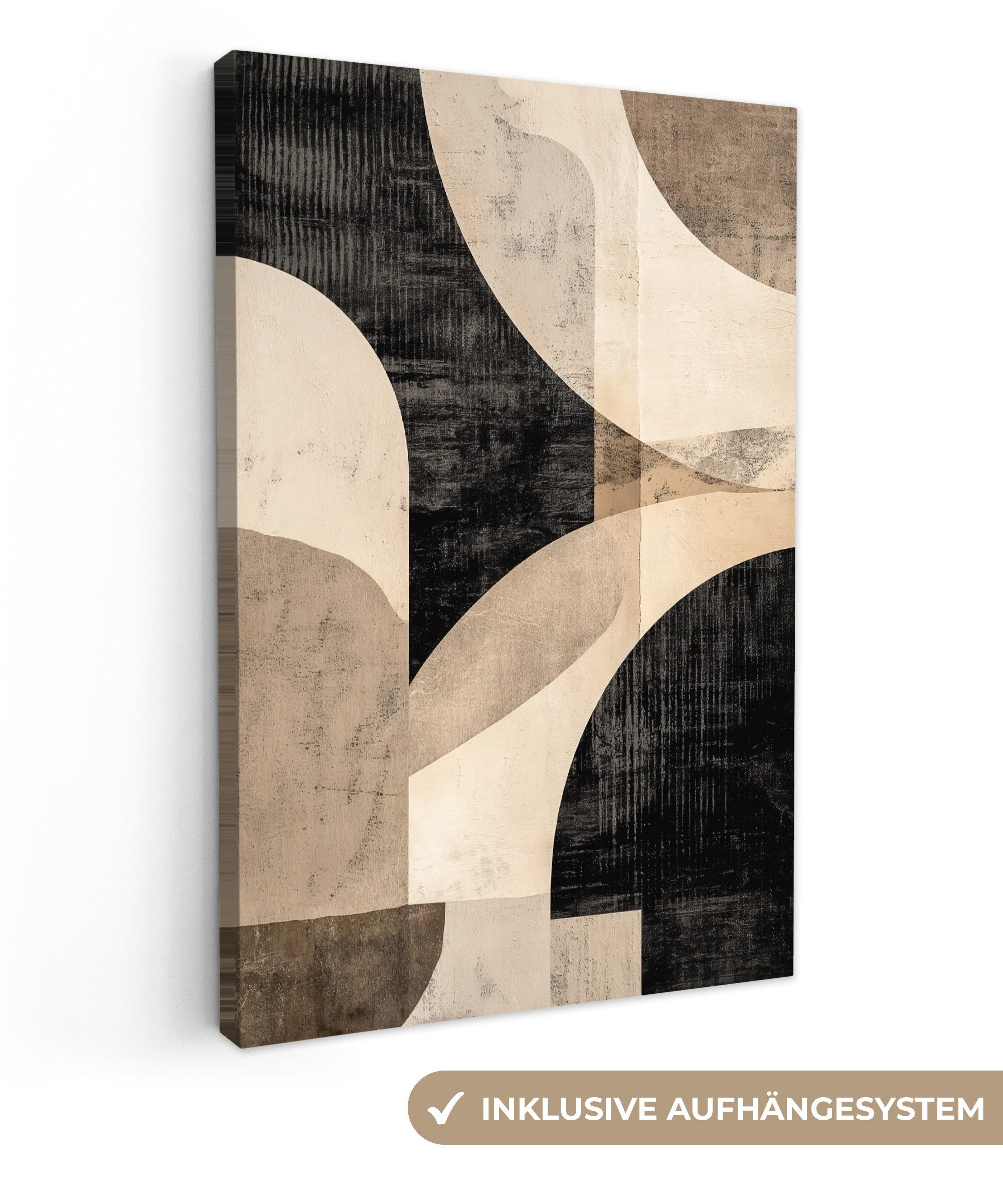 OneMillionCanvasses® Leinwandbild Abstrakt - Formen - Modern - Beige, Fotod günstig online kaufen