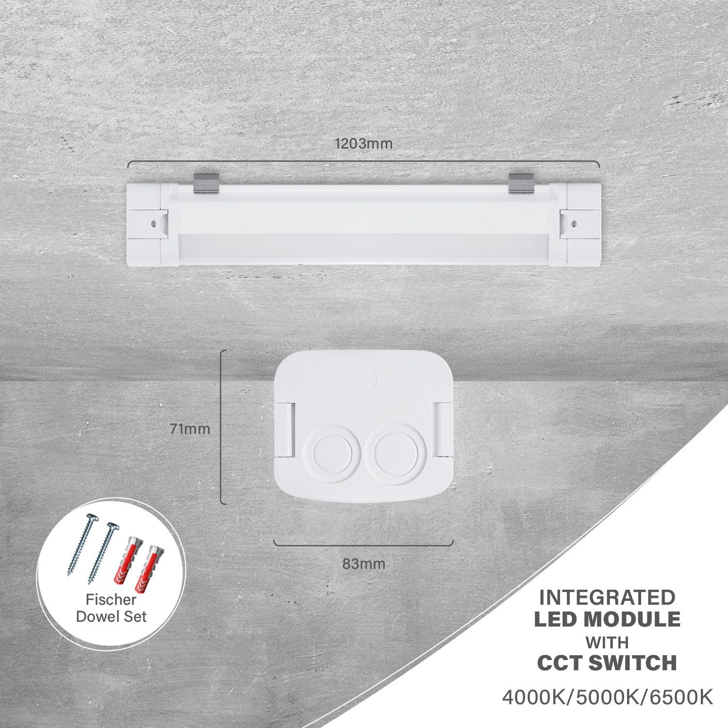 Paco Home Wandleuchte KAYA, LED wechselbar, Farbwechsler, LED Feuchtraumleuchte Werkstattlampe Kellerlampe IP65 Wasserfest