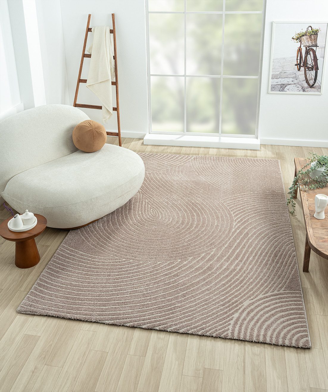 Vimoda Frisé-Teppich Wohnzimmerteppich modern, Rechteckig, Kurzflor, günstig online kaufen