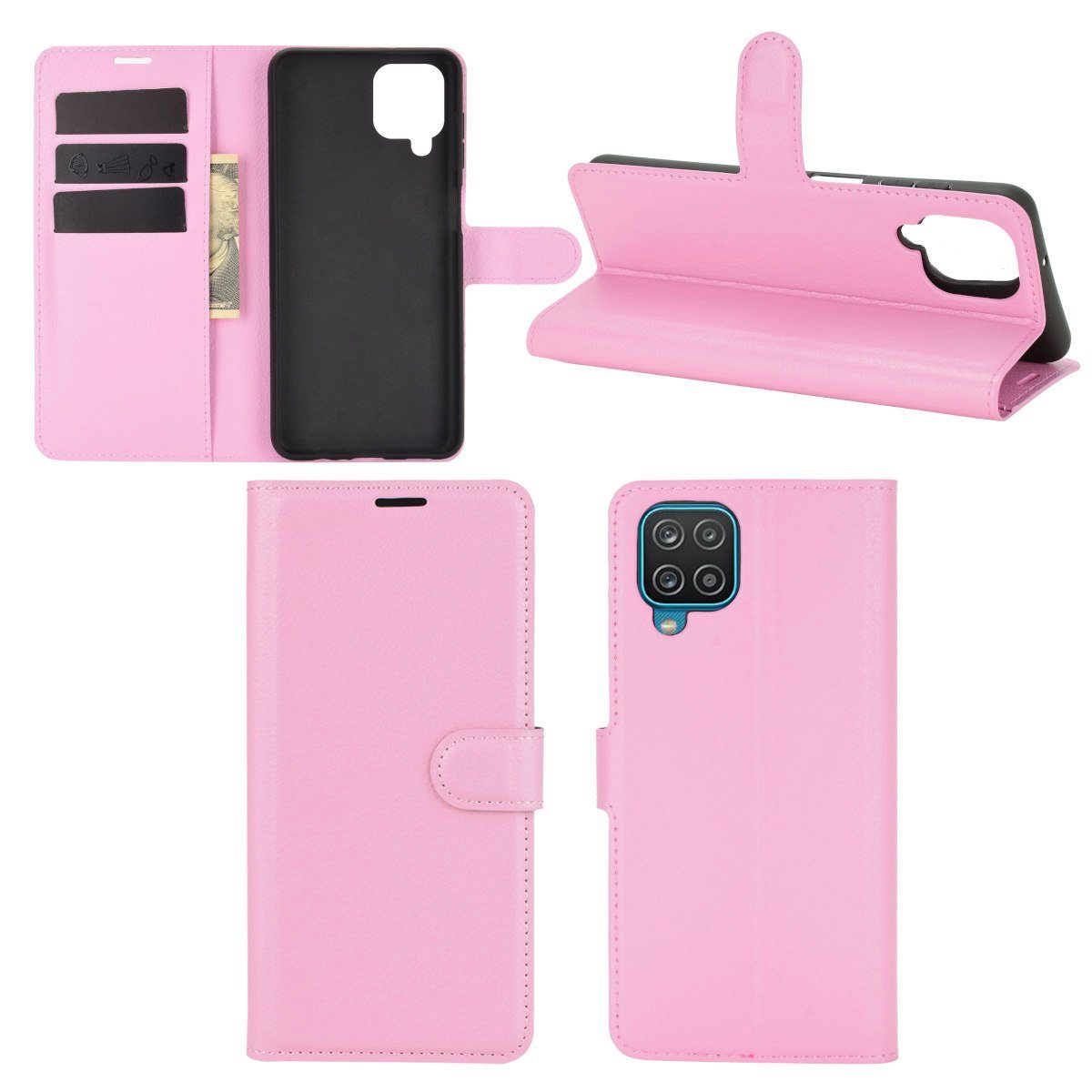 Wigento Handyhülle Für Samsung Galaxy A12 A125F Handy Tasche Wallet Premium Schutz Hülle Case Cover Etuis Neu Zubehör