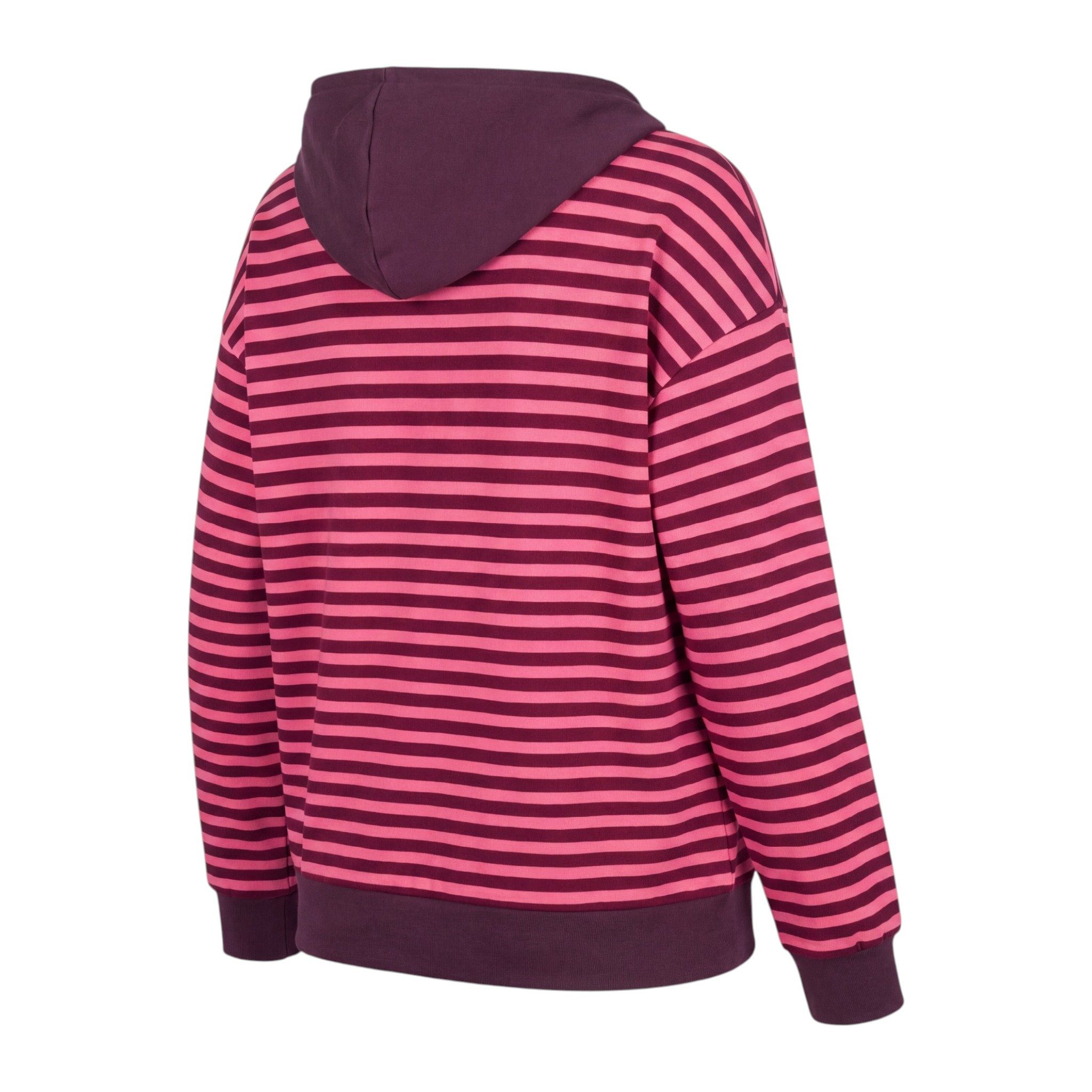 OriginalYou Kapuzensweatjacke Damen Sweatjacke gestreift Freizeitjacke Oversize mit elastischem Bund, leicht und angenehm – Bild 3 von 3