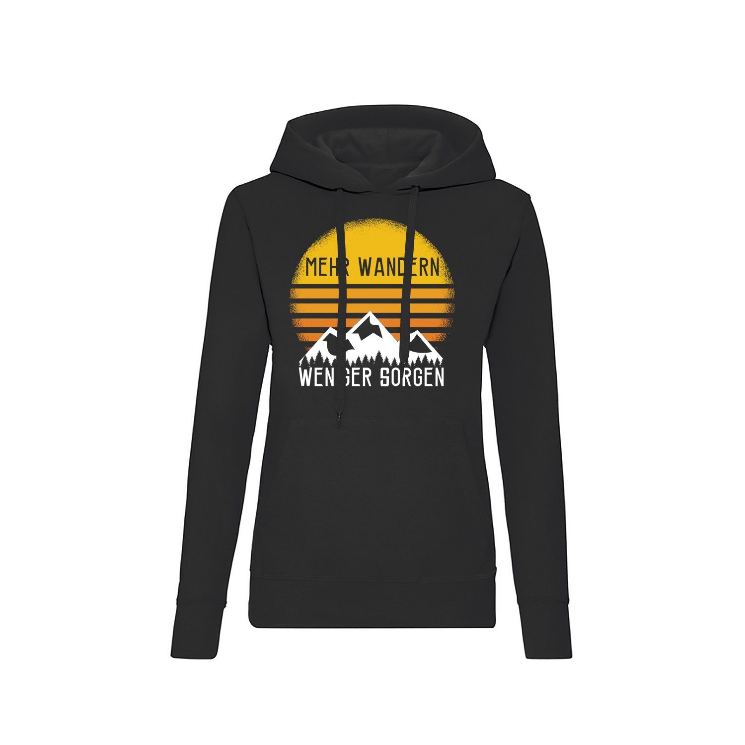 Blondie & Brownie Hoodie Wandern Sorgen Damen Hoodie Mehr Wandern Print Bergliebe Outdoor Stil (Einzelstück, Einzelartikel) WandernSorgen Damen Hoodie Bergliebe Edition