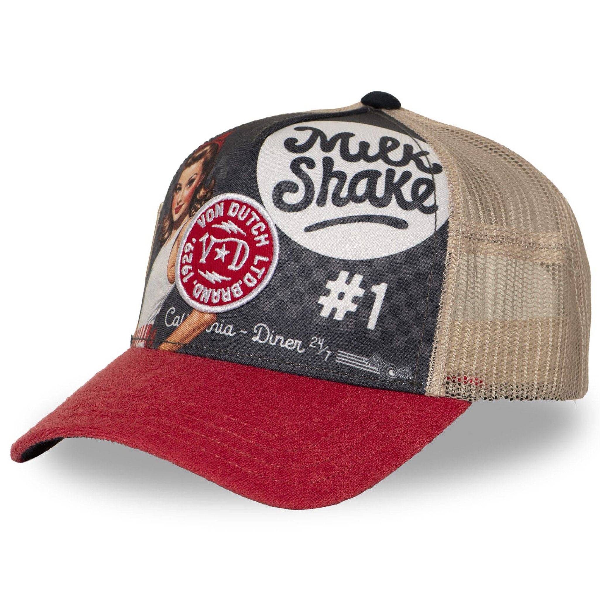 Von Dutch Trucker Cap Von Dutch Originals Trucker Cap - SUBLAMATION (Basecap, Basecap, Meshcap, Trucker Kappe) Front und Schirmunterseite sind im gleichen Design bedruckt