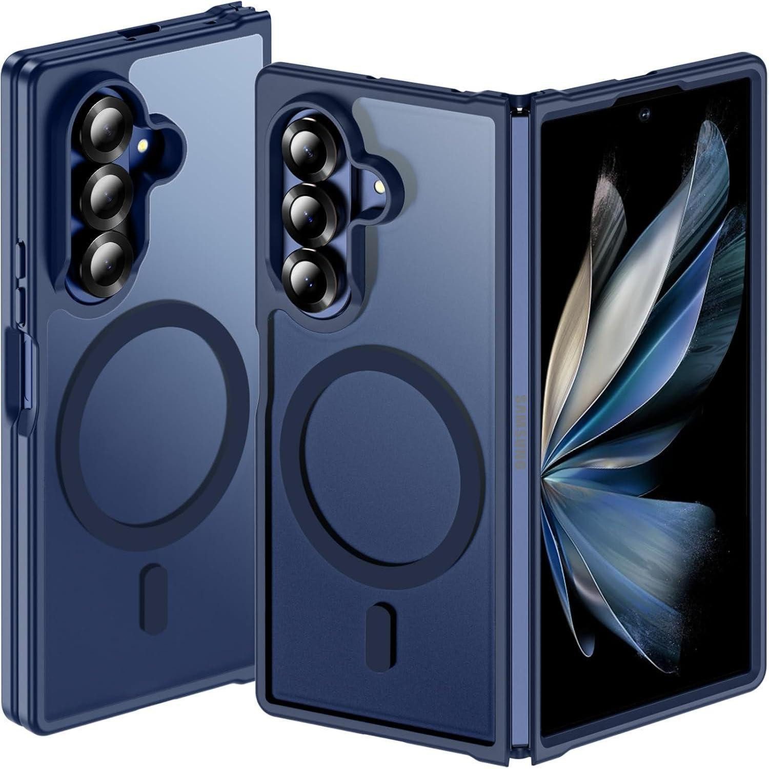 LuxusKollektion Smartphone-Hülle Handyhülle MagSafe Hardcase Slim Samsung Galaxy Z Fold 7 Z Fold 7-blau