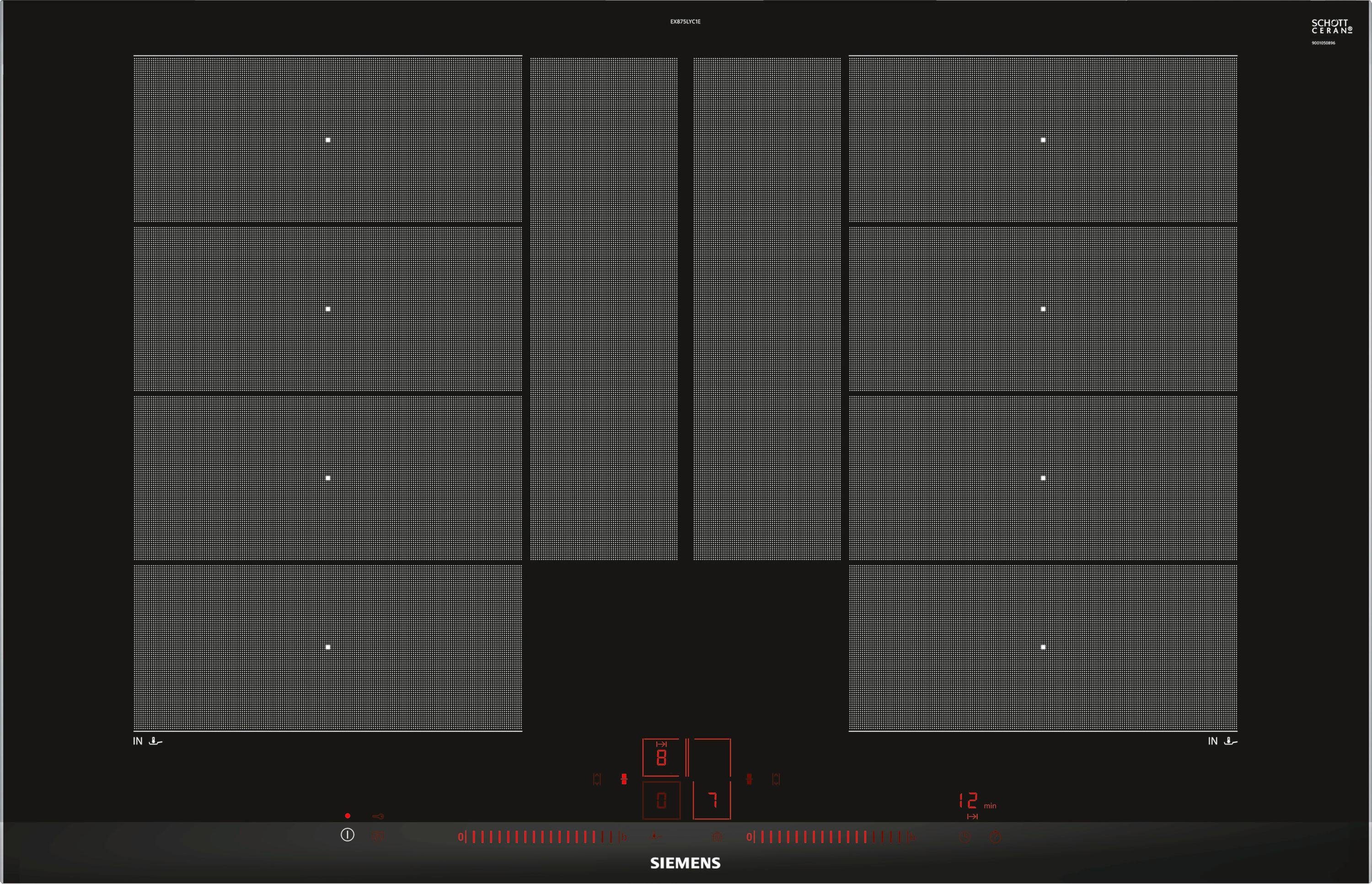 mit von EX875LYC1E, SIEMENS SCHOTT Plus Flex-Induktions-Kochfeld powerMove CERAN®