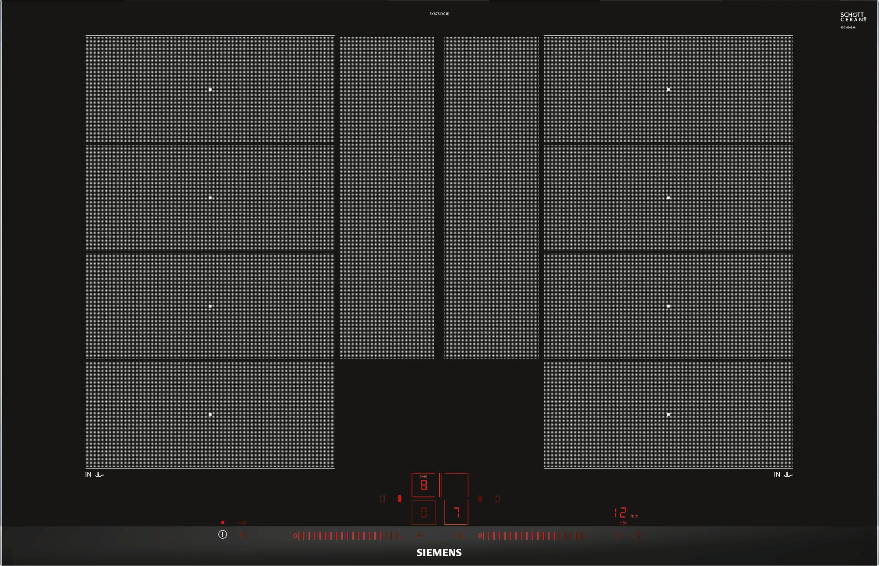 SIEMENS Flex-Induktions-Kochfeld von SCHOTT CERAN® EX875LYC1E, mit powerMove Plus
