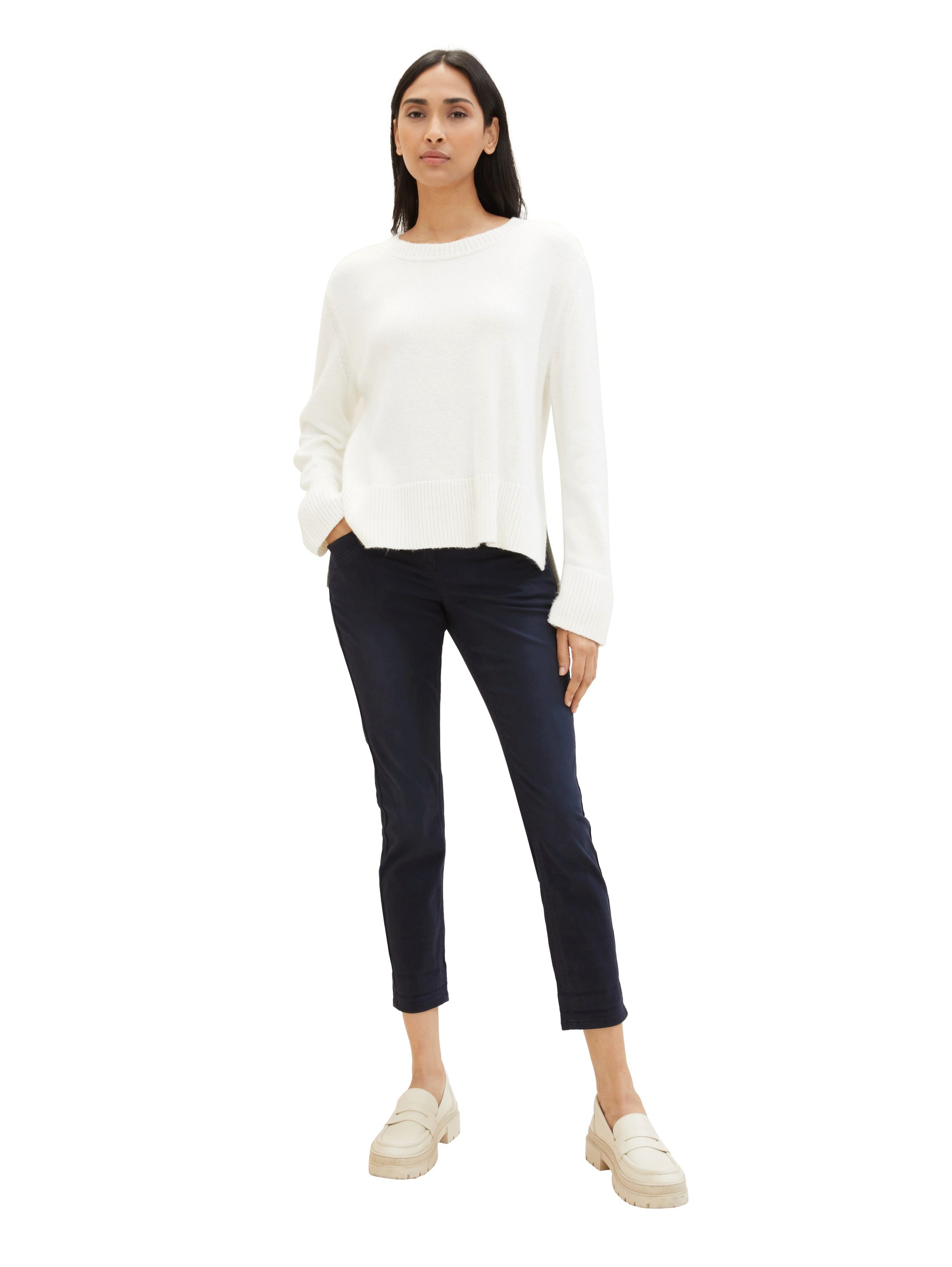 TOM TAILOR 7/8-Hose TOM TAILOR Tapered mit Bindeband am Bündchen