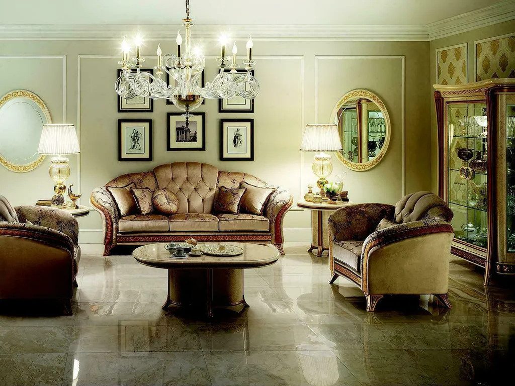 Polstergarnitur Wohnzimmer-Set klassischer Stil Barock Renaissance
