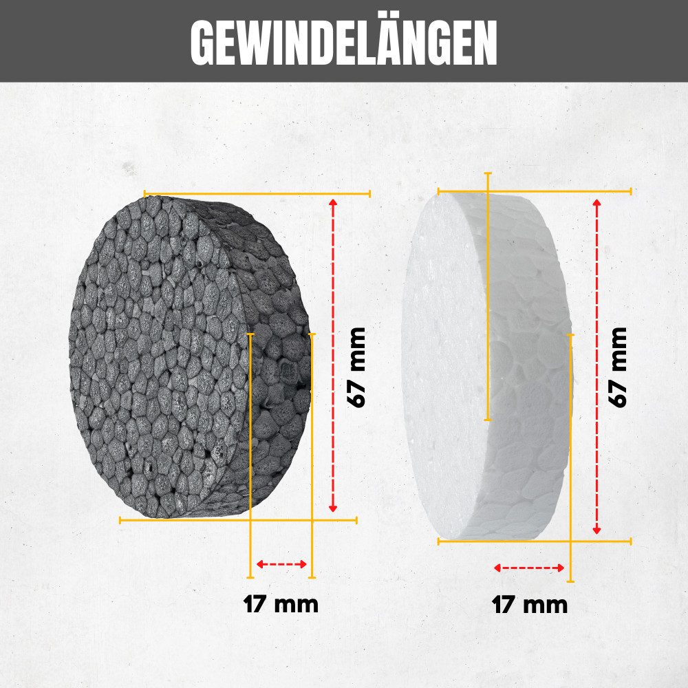 STRÜBER Dämmstoffdübel Styropor Rondelle (Weiß/Grau) für WDVS, (100-tlg), WDVS, Dammung, Abdeckkappen, Styroporscheiben – Bild 4 von 4