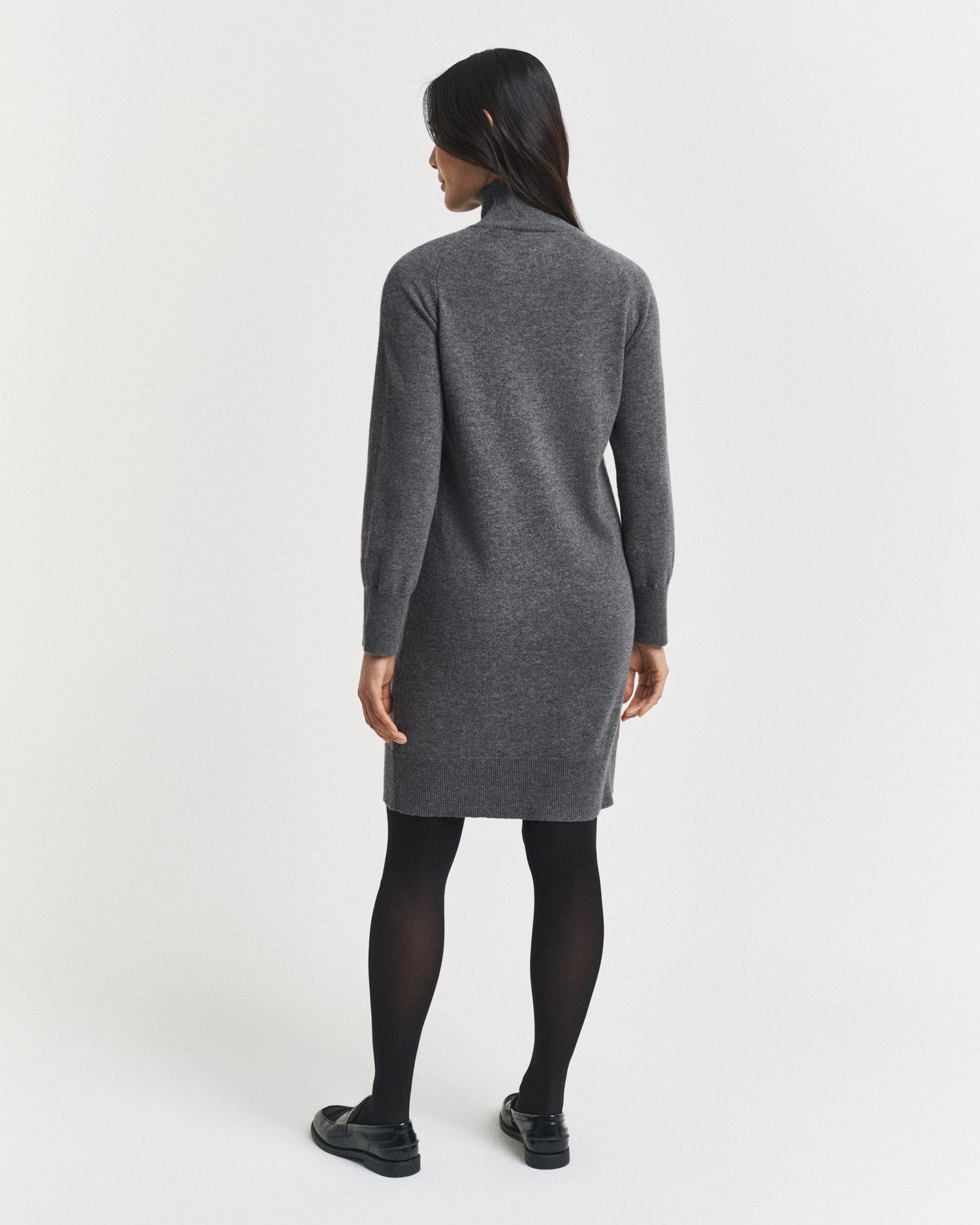 Gant Strickkleid SUPERFINE LAMBSWOOL KNIT Winterkleid, relaxed fit, Rollkragen, aus reiner Wolle