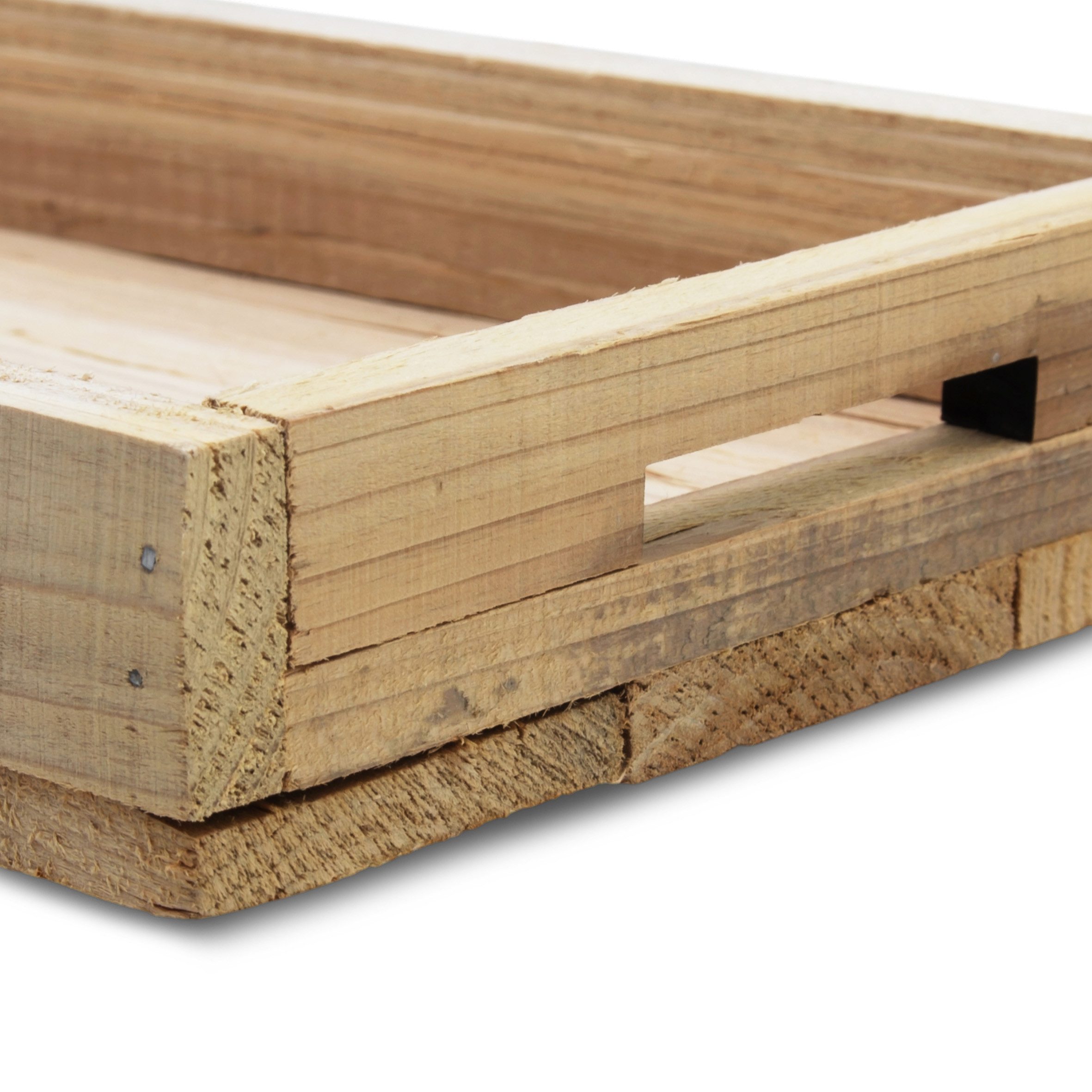 Spetebo Kerzentablett Holz Kerzentablett natur mit Rand 2er Set - 38 x 16 cm (Anzahl, 2 St., Holztablett), Naturprodukt