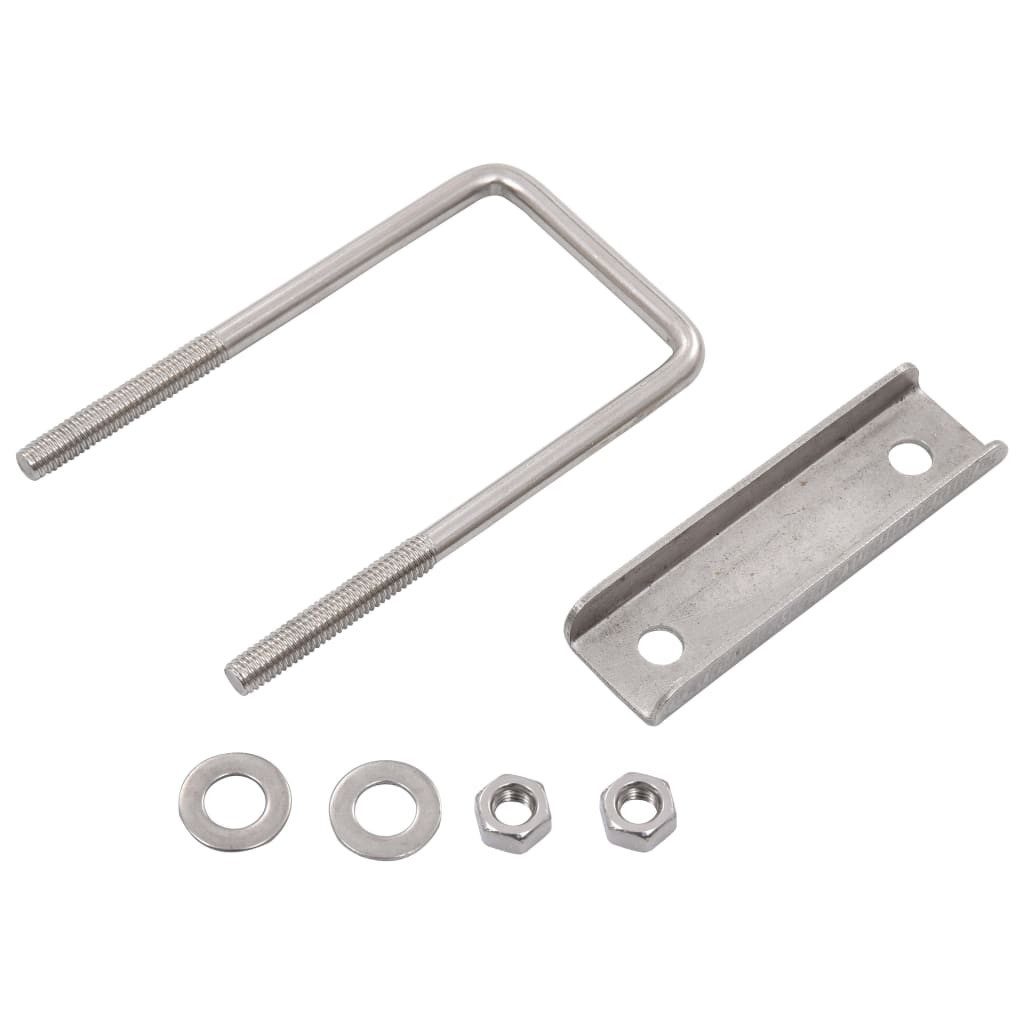 vidaXL Draht U-Bügel für Zaunpfosten 25 Sets 60 x 40 mm, (25St)