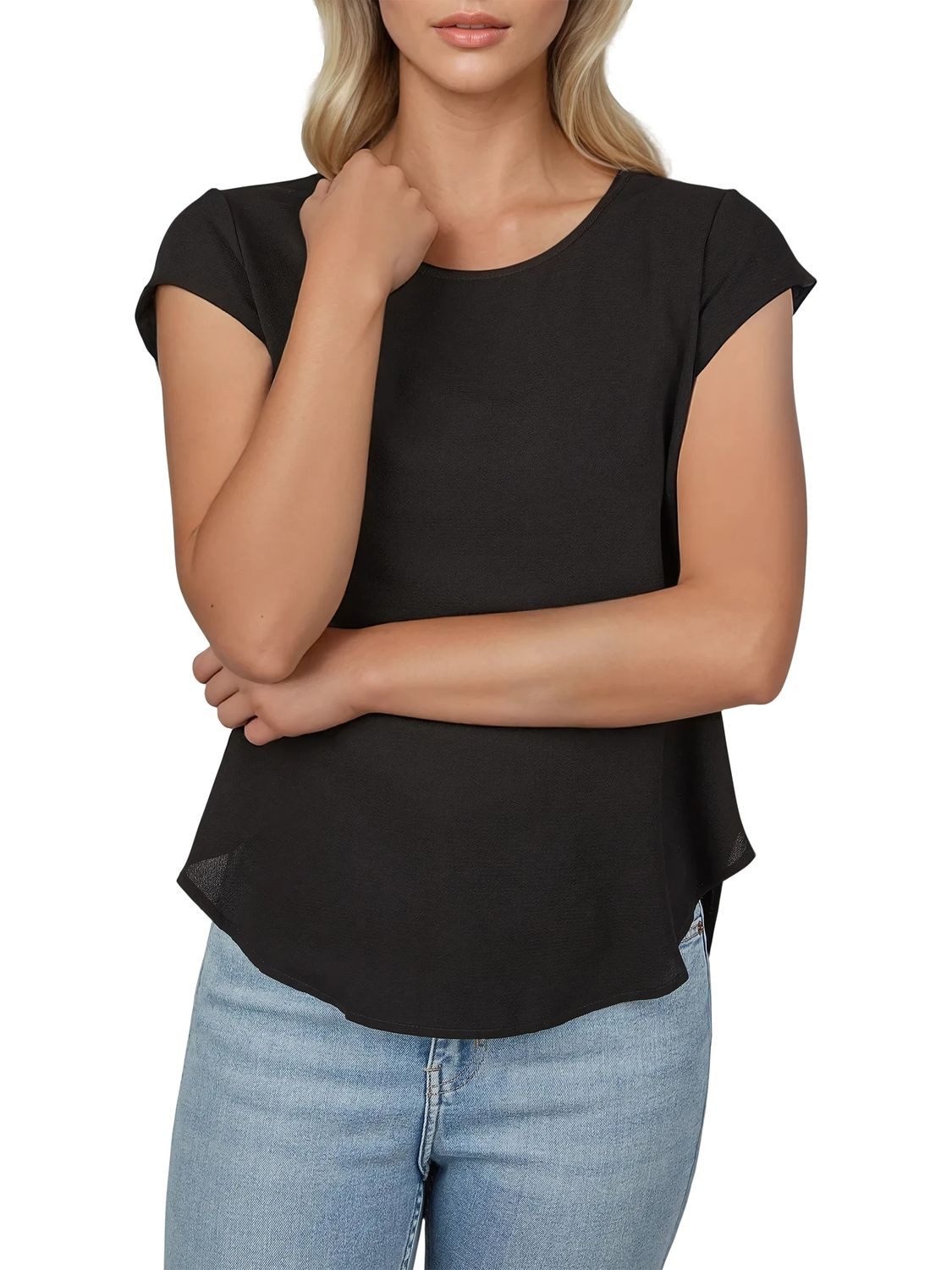 ONLY T-Shirt Damen Top ONLVIC Regular Fit (Vorteilspack, 2-tlg) Basic Kurzarm Tee Shirt mit Rundhalsausschnitt – Bild 5 von 5