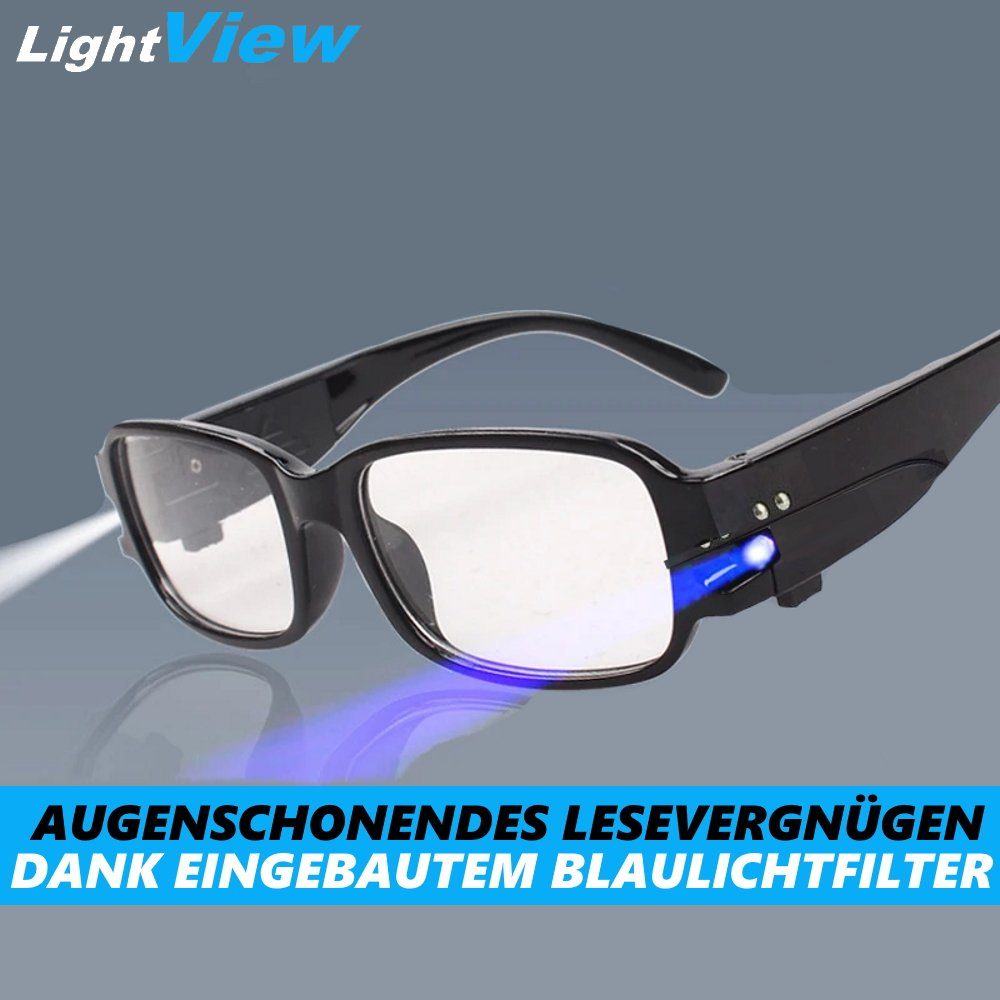 Leselicht, Dioptrien Lesehilfe Unisex LED 1 Blaulichtfilter Lesebrille LightView mit Schwarz Licht 2 MAVURA Brille Lesebrille 3