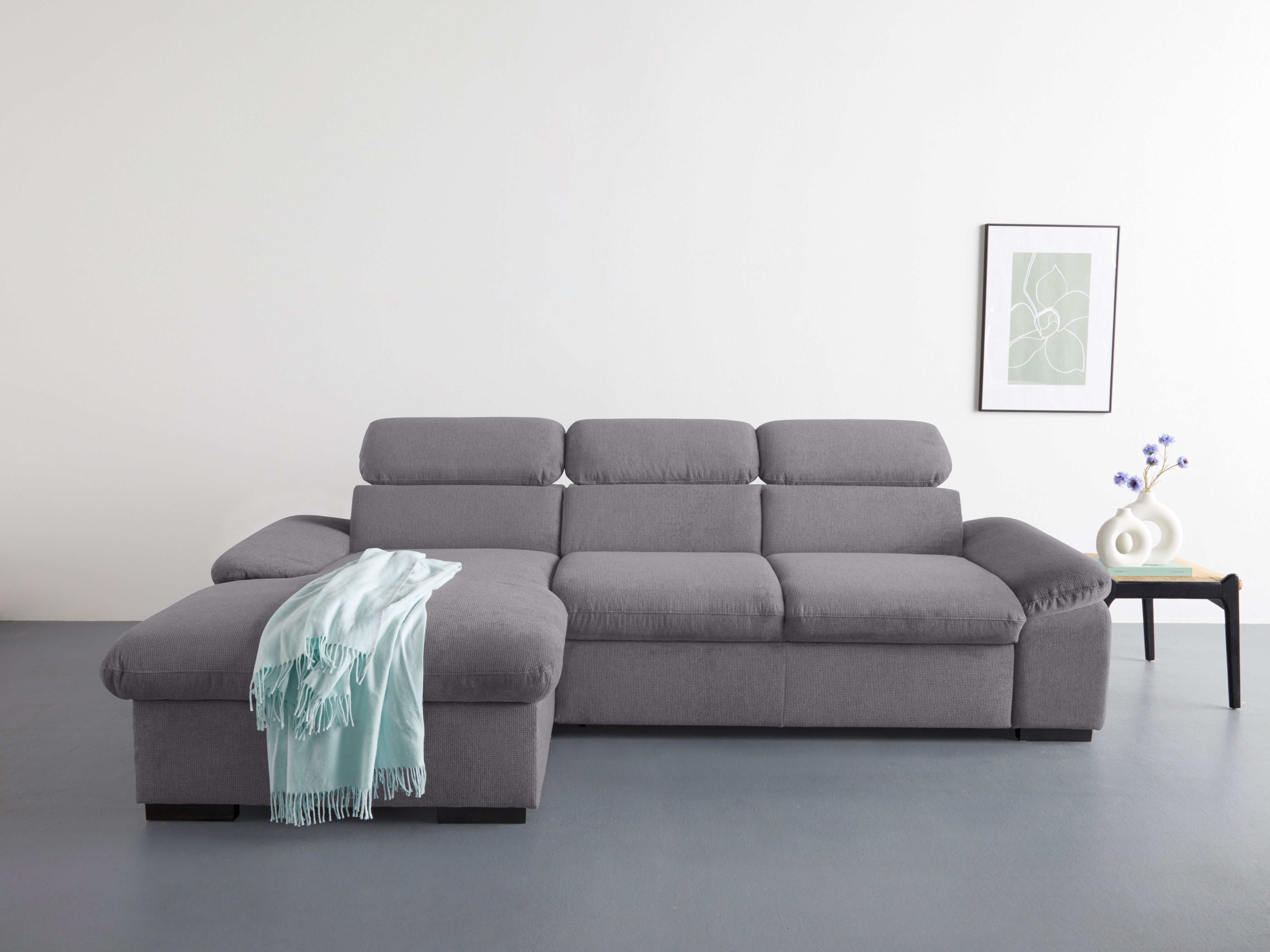 COTTA Ecksofa "Lola L-Form mit Kopfteilfunktion & Hocker", (Set, mit Hocker günstig online kaufen