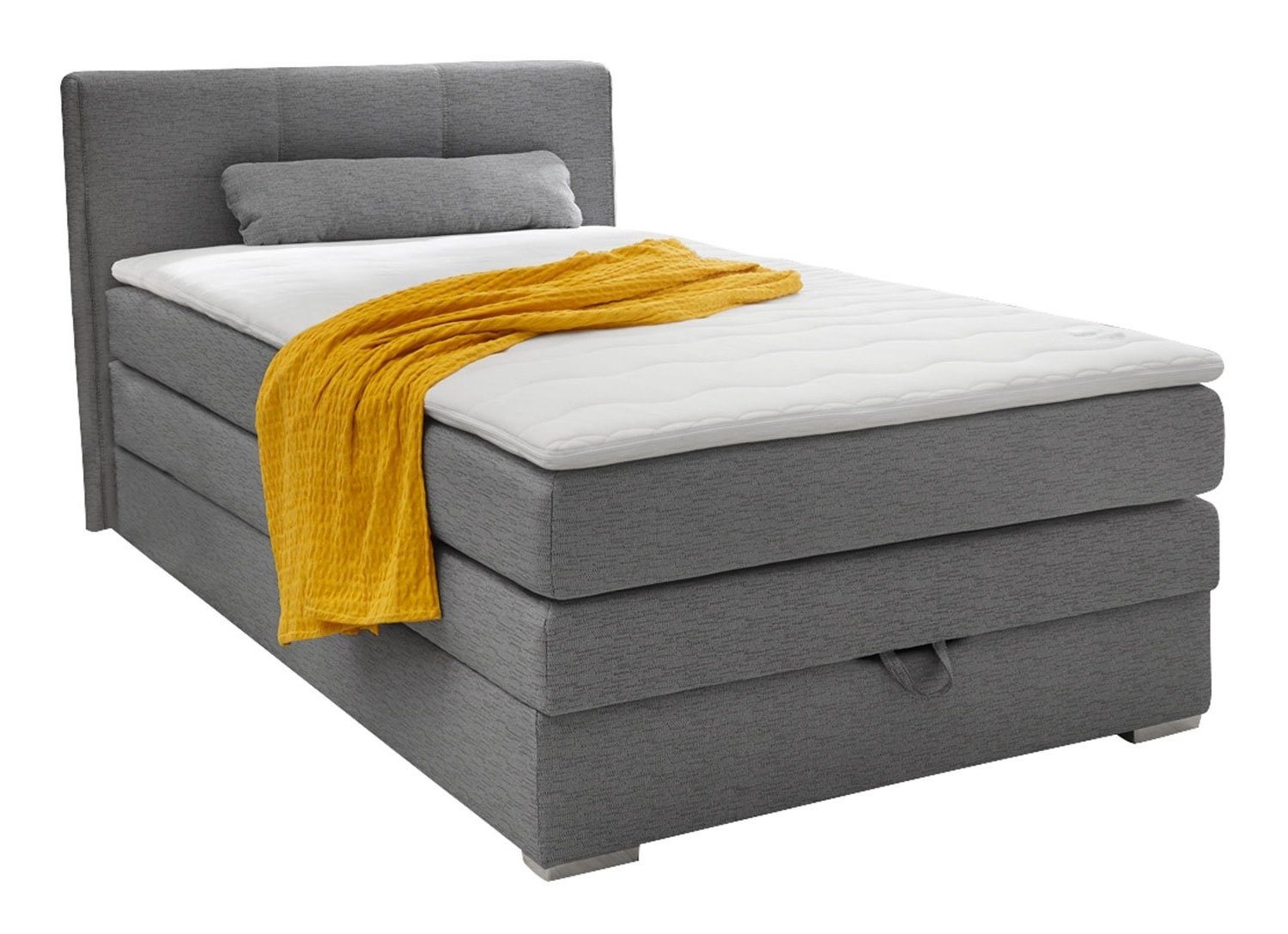 Jockenhöfer Gruppe Boxspringbett EVE, 120 x 200 cm, Härtegrad 2, inkl. Bettkasten und Topper