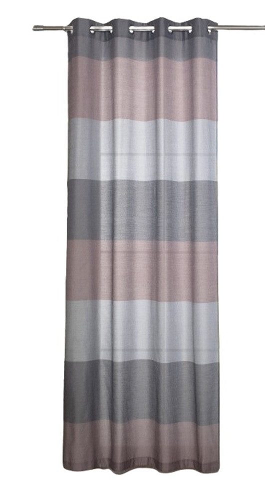 Clever-Kauf-24 Vorhang Ösenschal Maxima, rose/grau gestreift, BxH 140x245cm günstig online kaufen