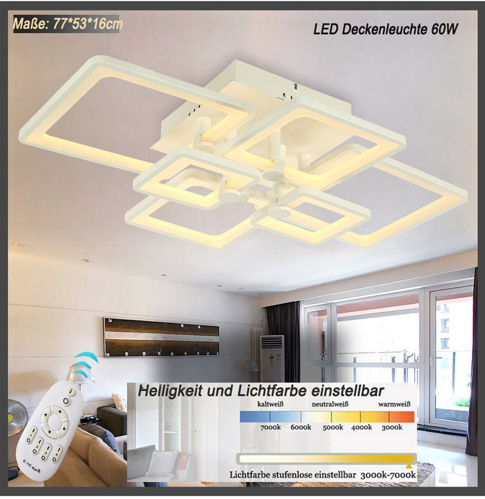 Euroton LED Deckenleuchte LED Deckenleuchte Fernbedienung Lichtfarbe/Hellig günstig online kaufen