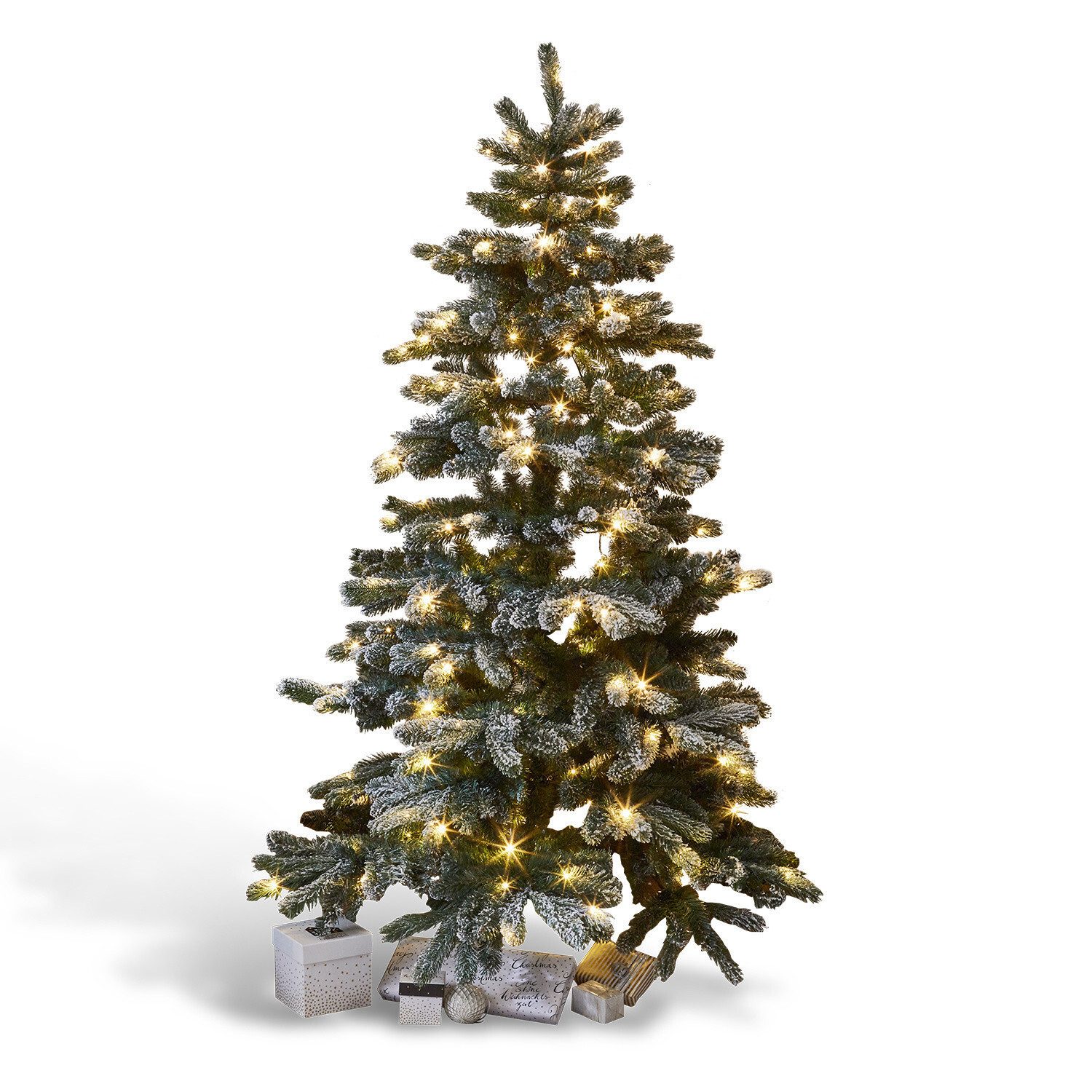 Mirabeau Künstlicher Weihnachtsbaum Weihnachtsbaum Mannier grün/weiß, Weihnachtsdekoration