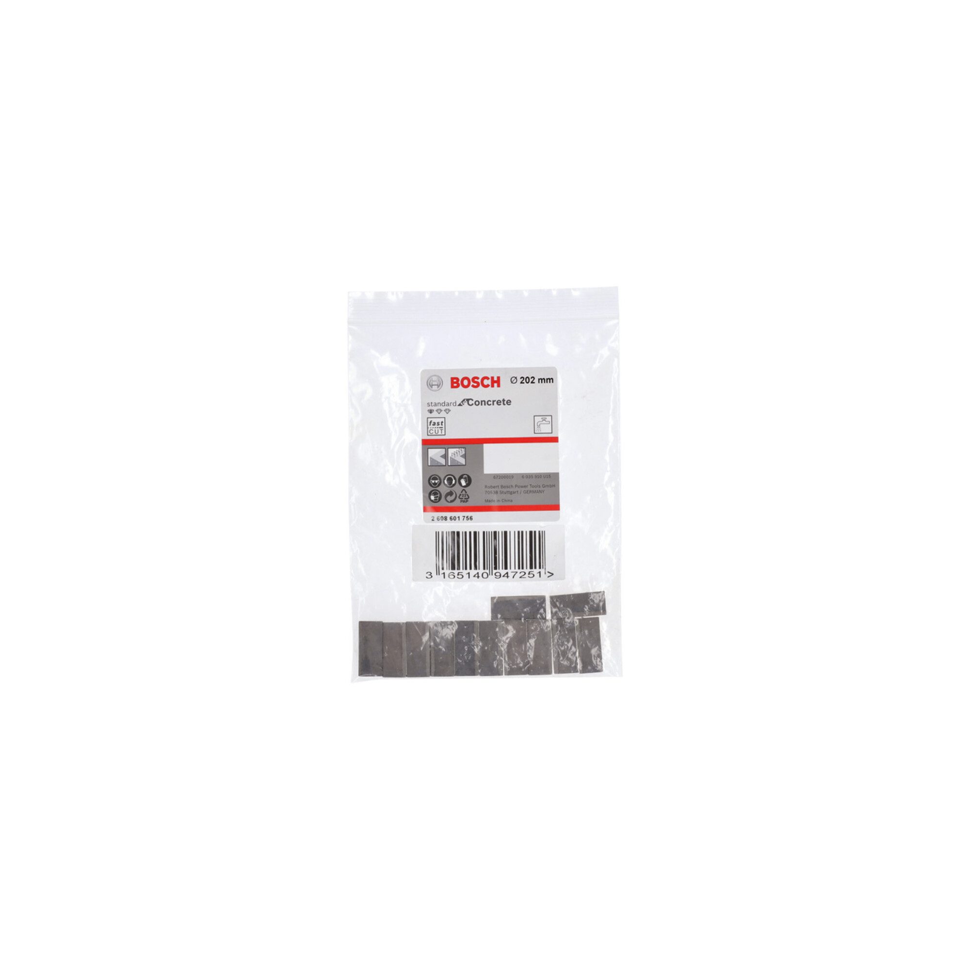 Bosch Professional Bohrkrone Bosch Segmente für Diamantbohrkrone Standard for Concrete 200 mm 12 10