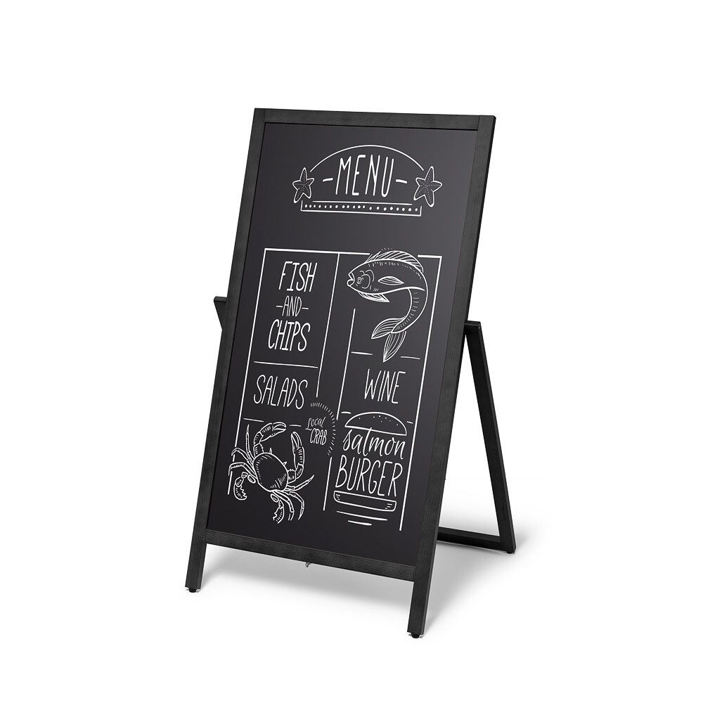 Einzelrahmen Showdown Displays Holz Kundenstopper Flip - 55x105cm - Schwarz
