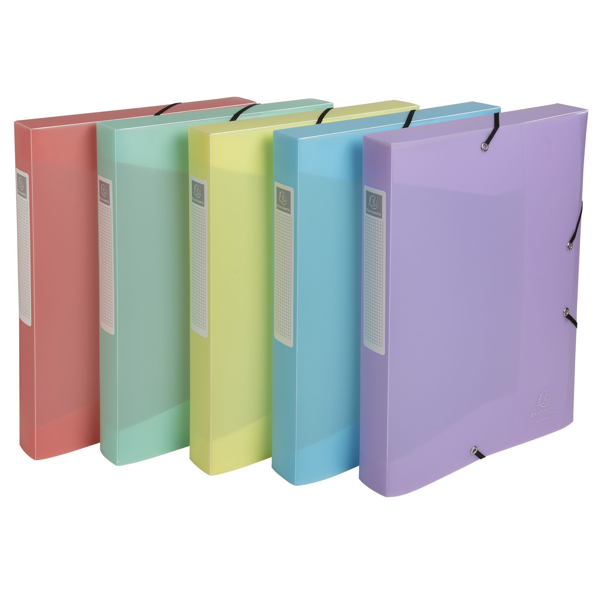 EXACOMPTA Aufbewahrungsbox Exacompta ArchivboxPP A4 40mm Chrom.Pastel Sort.
