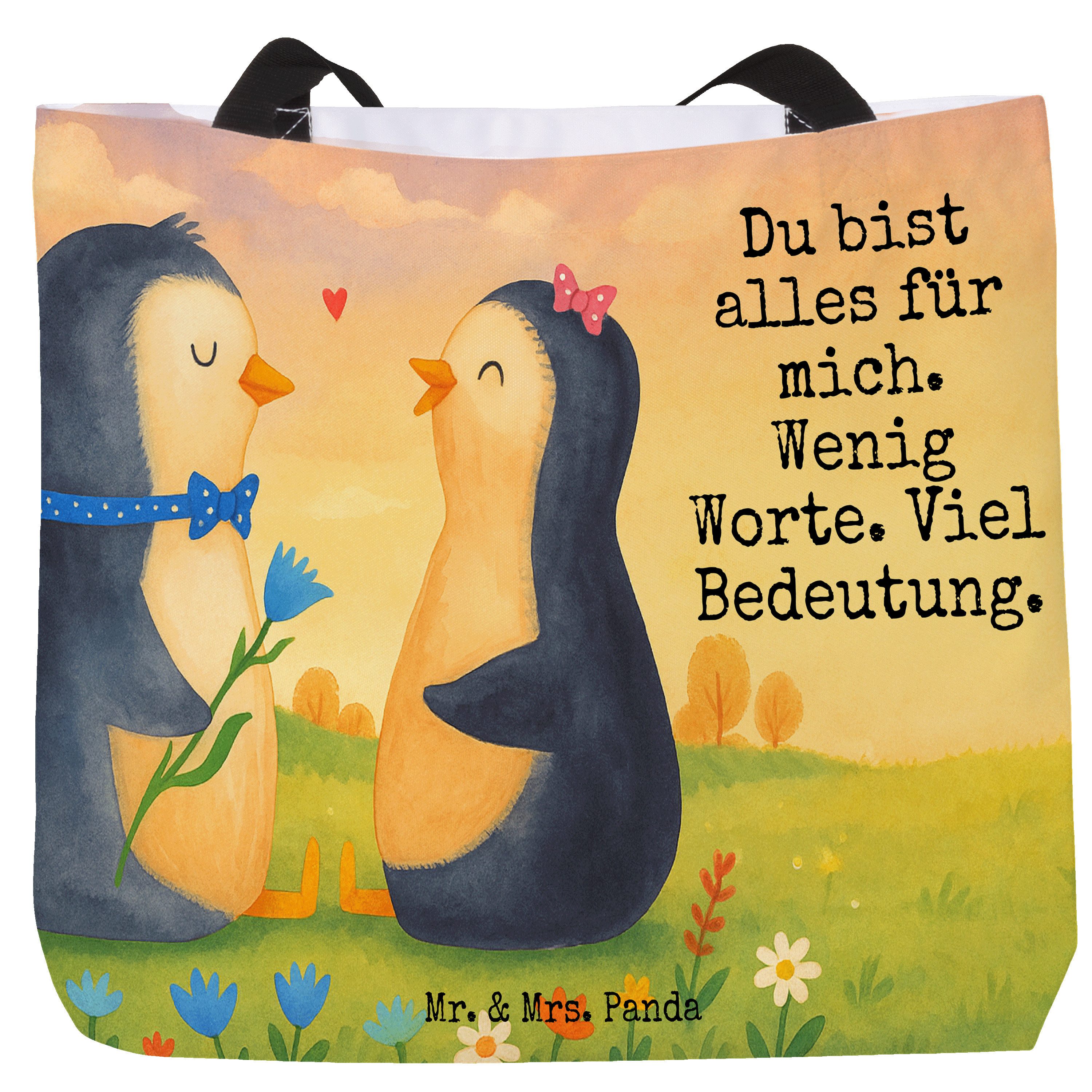 Shopper Pinguin Pärchen Design, Tote Bag, Weiß, Reisetasche, Schultasche, Hoc