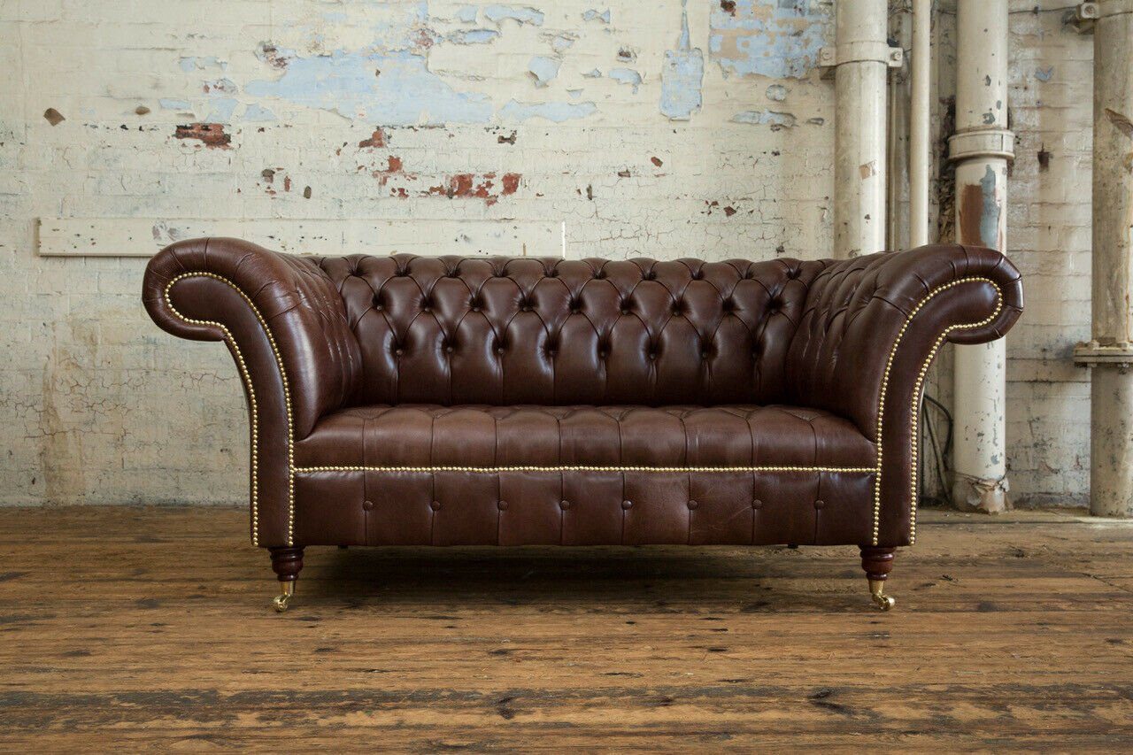 JVmoebel Chesterfield-Sofa, Chesterfield 2 Sitzer Design Sofa Couch 185 cm