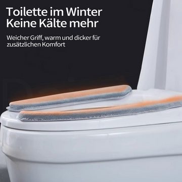 WC-Deckelbezug WC-Sitzbezug,4 PCS Toilettensitzbezug -Sitzwärmer Daisred, Flanell