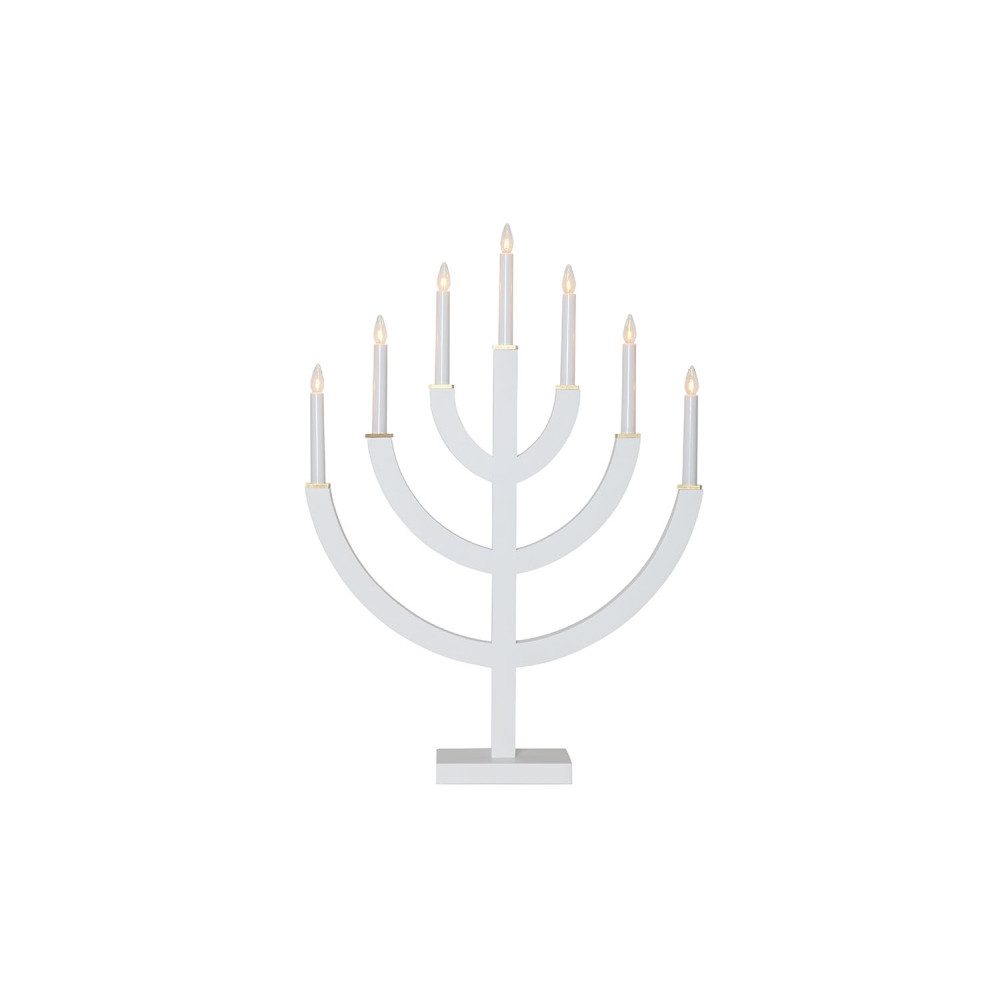 STAR TRADING Montagezubehör Star Trading Kerzenleuchter 'Anno' Kiefernholz, 7-flammig, weiß (Fensterleuchter Set, Fensterleuchter Set), Fensterleuchter Anno, für Fenster, 7.1cm breit, Star Trading, 220-20