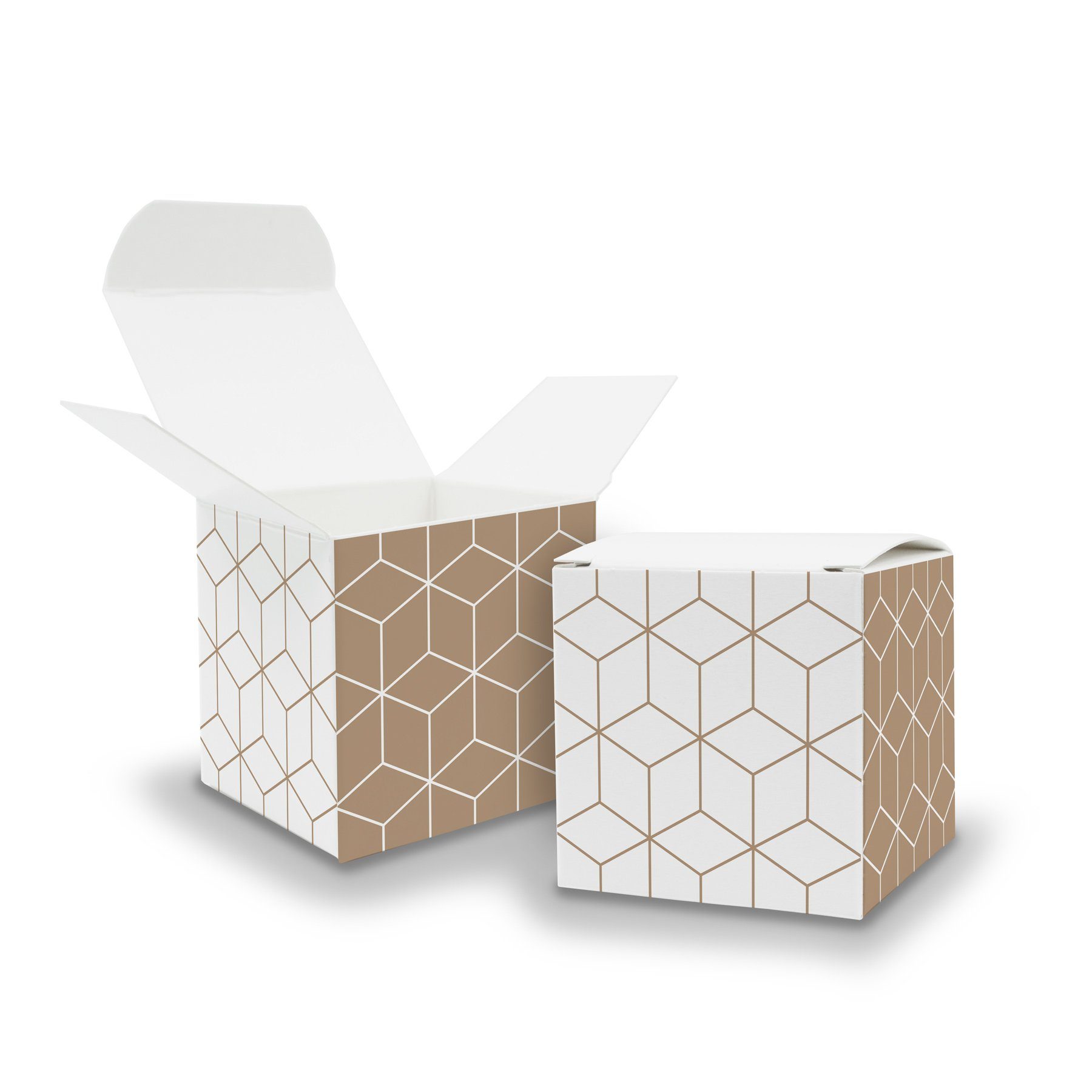 itenga Geschenkpapier itenga Würfelbox aus Karton 6,5x6,5cm Muster Geometrie