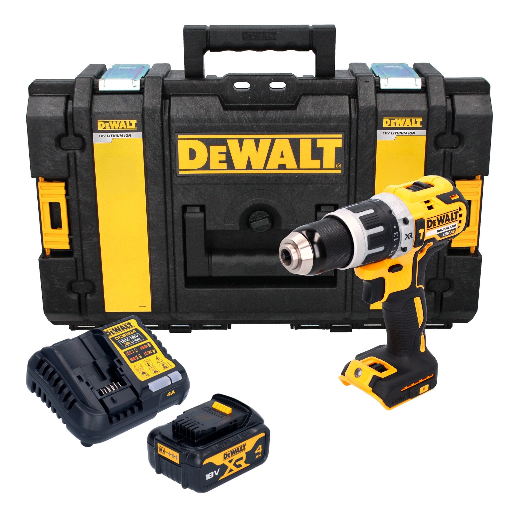 DeWalt Akku-Schlagbohrschrauber DCD 796 M1 18V 70Nm Brushless + 1x Akku 4,0 Ah + Ladegerät + Tough Box