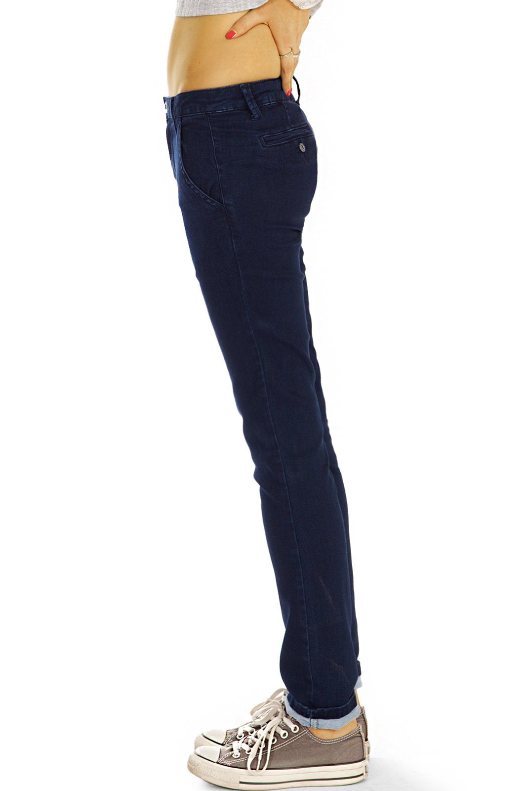 be styled Chinohose j42L Damen Stoffhosen, Unifarben - mit Jeans Stretch hüftige - Chinos, in Hosen