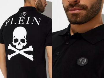 PHILIPP PLEIN Poloshirt PHILIPP PLEIN Polo Shirt Polohemd Leather PP Hexagon Patch Hemd T-shir