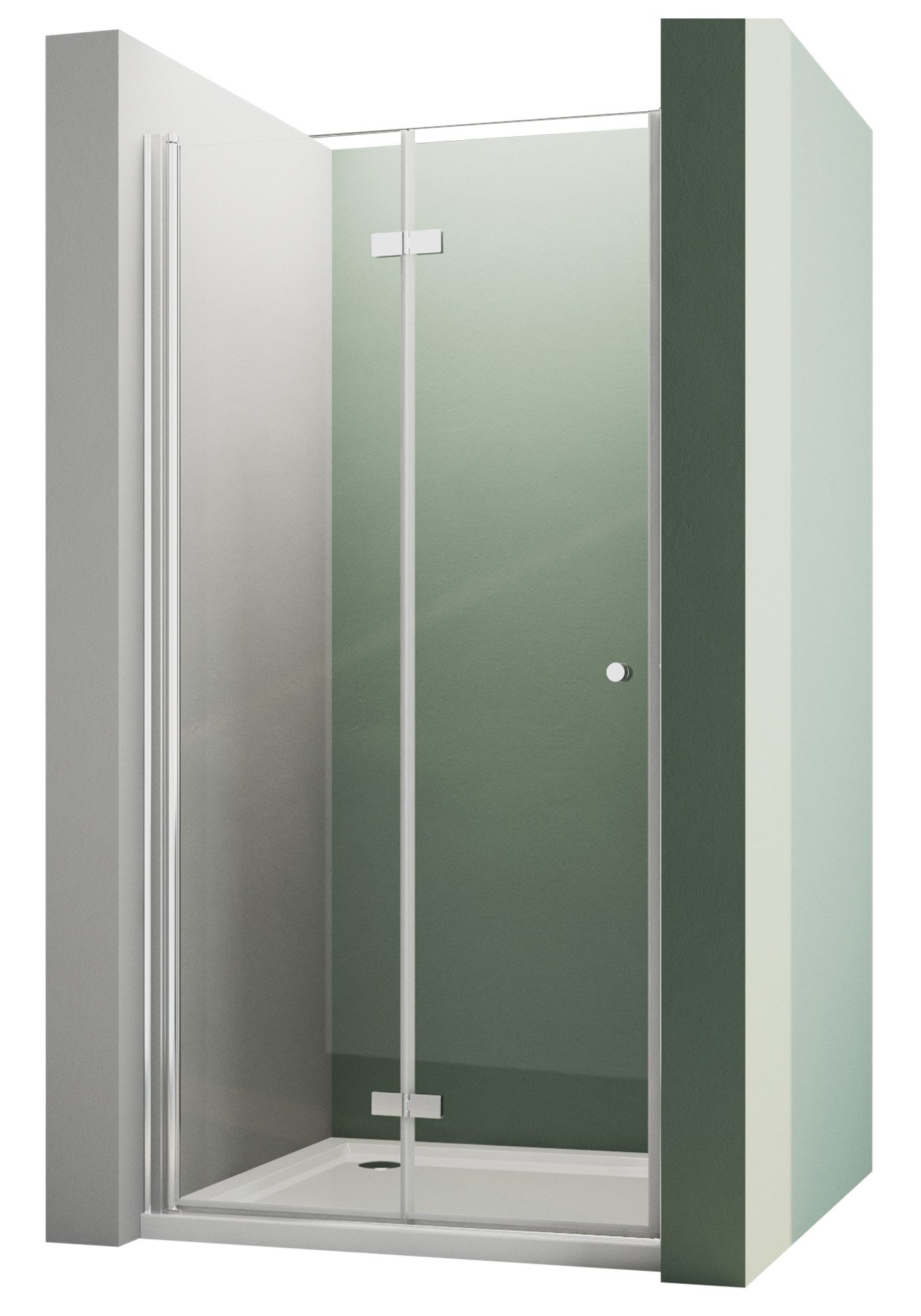 Boromal Dusch-Falttür Nischentür Dusche 75-120cm Duschtür Faltbar Nische Glastür 185H, 75x185 cm, 6mm ESG Glas Duschwand Duschabtrennung
