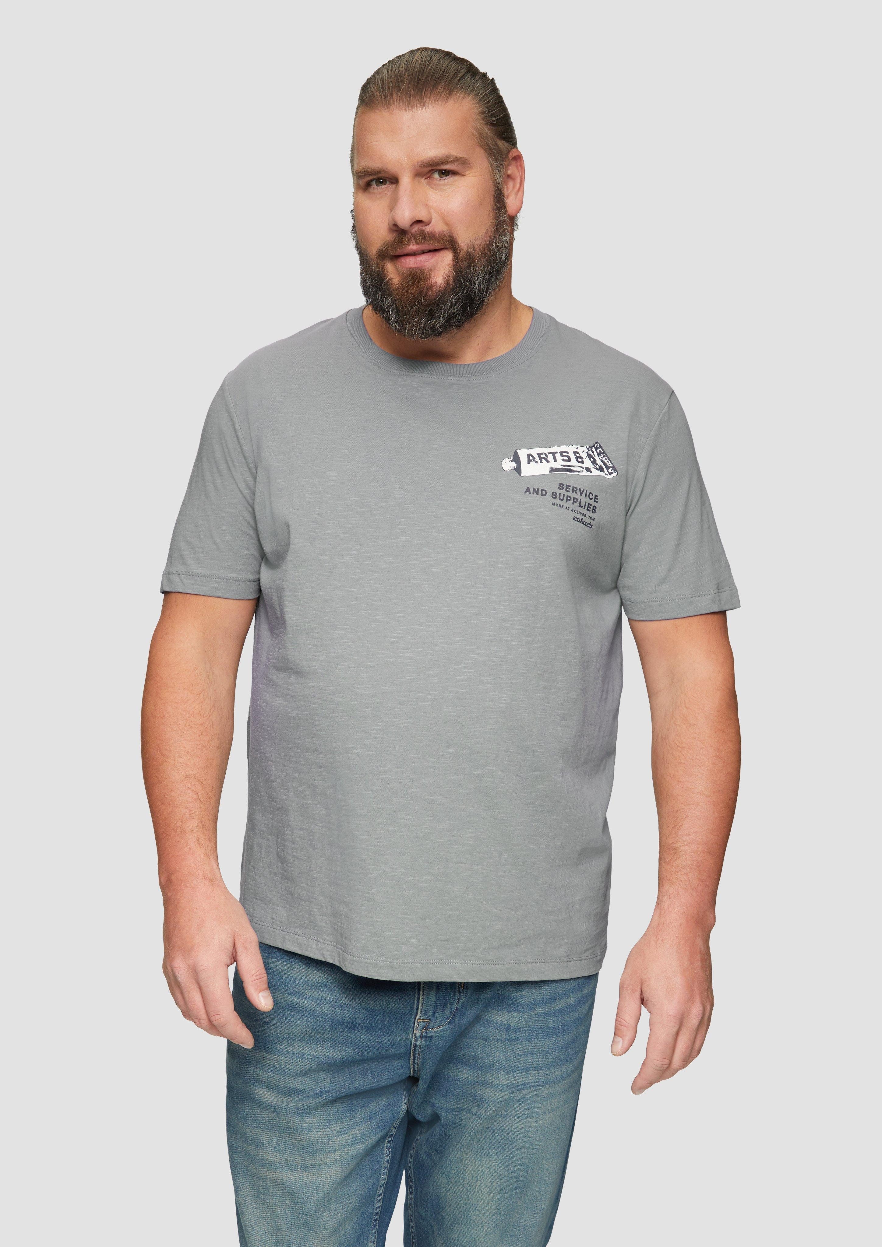 s.Oliver Kurzarmshirt Baumwoll-T-Shirt mit Frontprint und günstig online kaufen