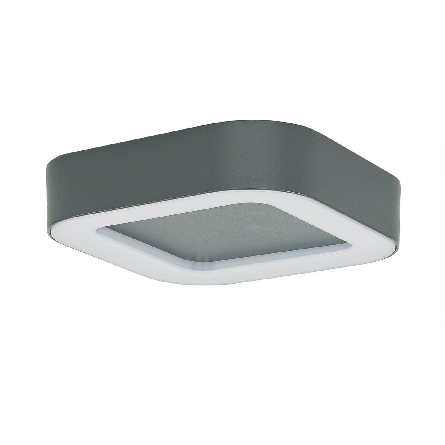 Licht-Erlebnisse Außen-Deckenleuchte PUEBLA, LED fest integriert, Warmweiß, LED Deckenlampe Graphit Aluminium IP54 Modern Balkon