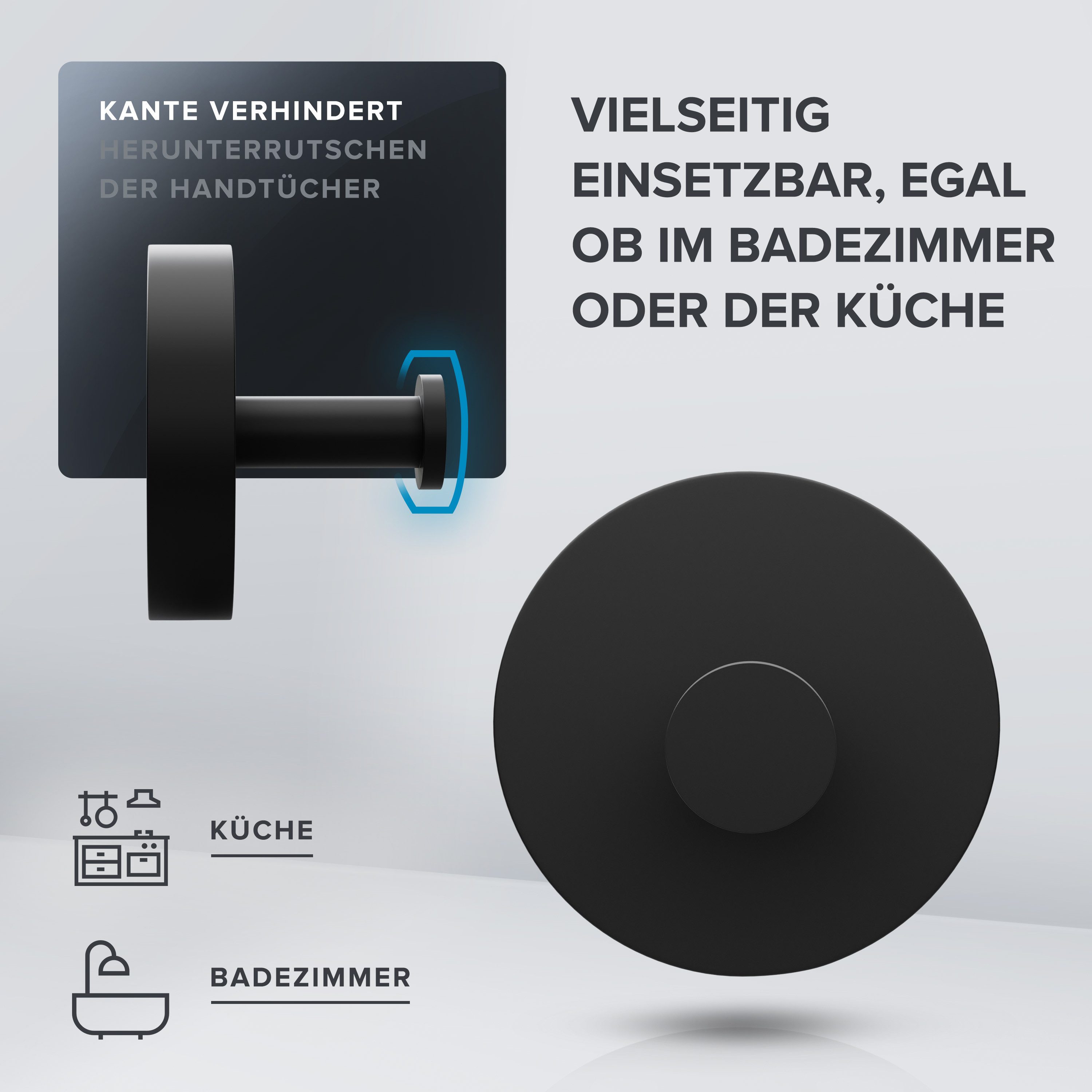 ovimar Handtuchhaken Danksoya, (1-St), aus Edelstahl in Schwarz zur Zum Boh günstig online kaufen