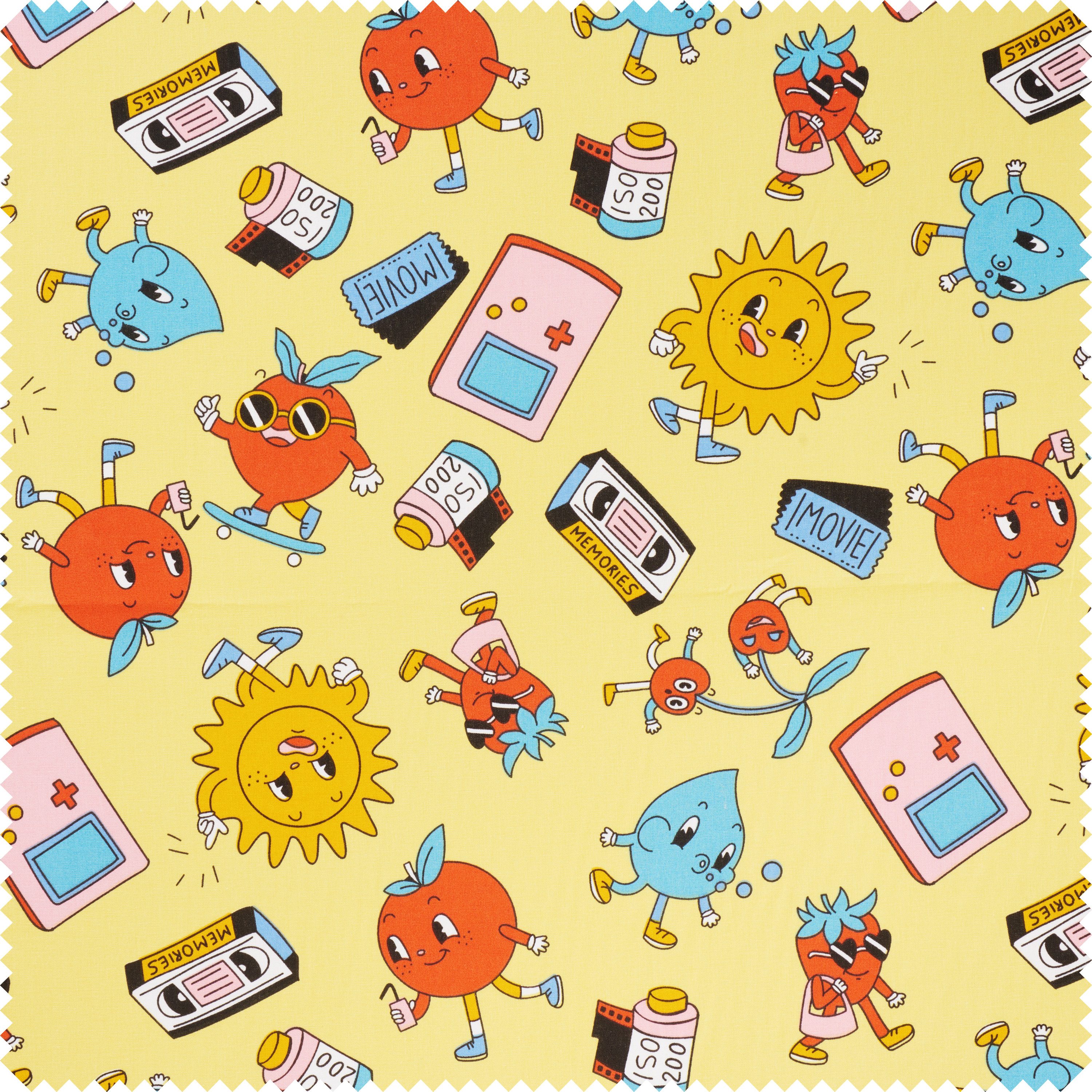 VBS Stoff Retro Friends, 150cm breit, Meterware