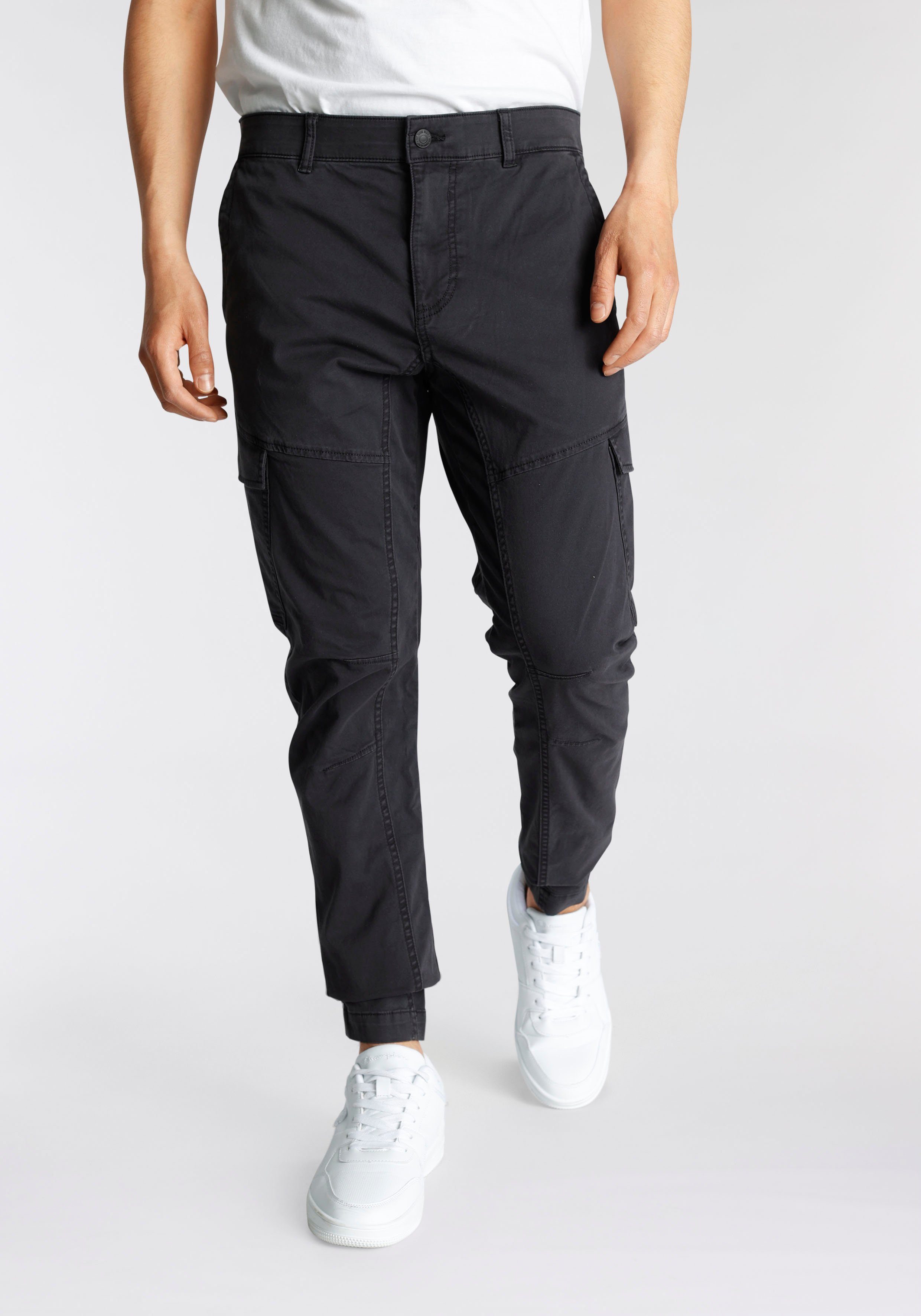 TOM TAILOR Denim Cargohose mit Bügelfalten