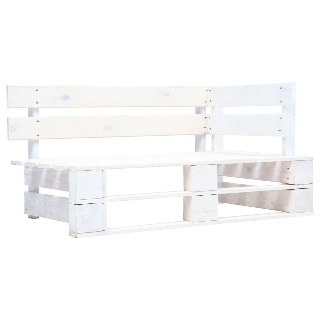 furnicato Gartenbank Outdoor-Eckbank Paletten Holz Weiß günstig online kaufen