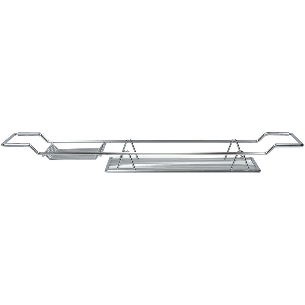 Euroshowers GmbH Badewannenablage Chrom 69 × 16 × 6 cm, mit Seifenhalter, ohne Bohren, 69 cm Länge