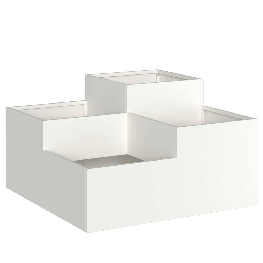 vidaXL Blumentopf Gartenblumentopf Weiß 100 x 100 x 48 cm Stahl (1 St)