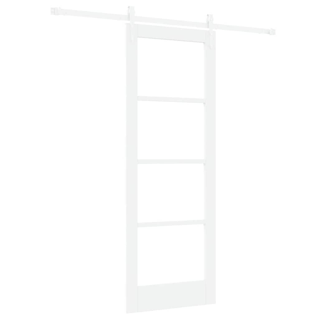 vidaXL Haustür Schiebetür Weiß 73,5 x 198,5 cm Holz und Metall (1-St)