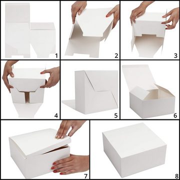 Belle Vous Geschenkbox 10 Stück Geschenkboxen - 20x20x10cm, 10 Stück Geschenkboxen - quadratische Kartonschachteln 20x20x10cm